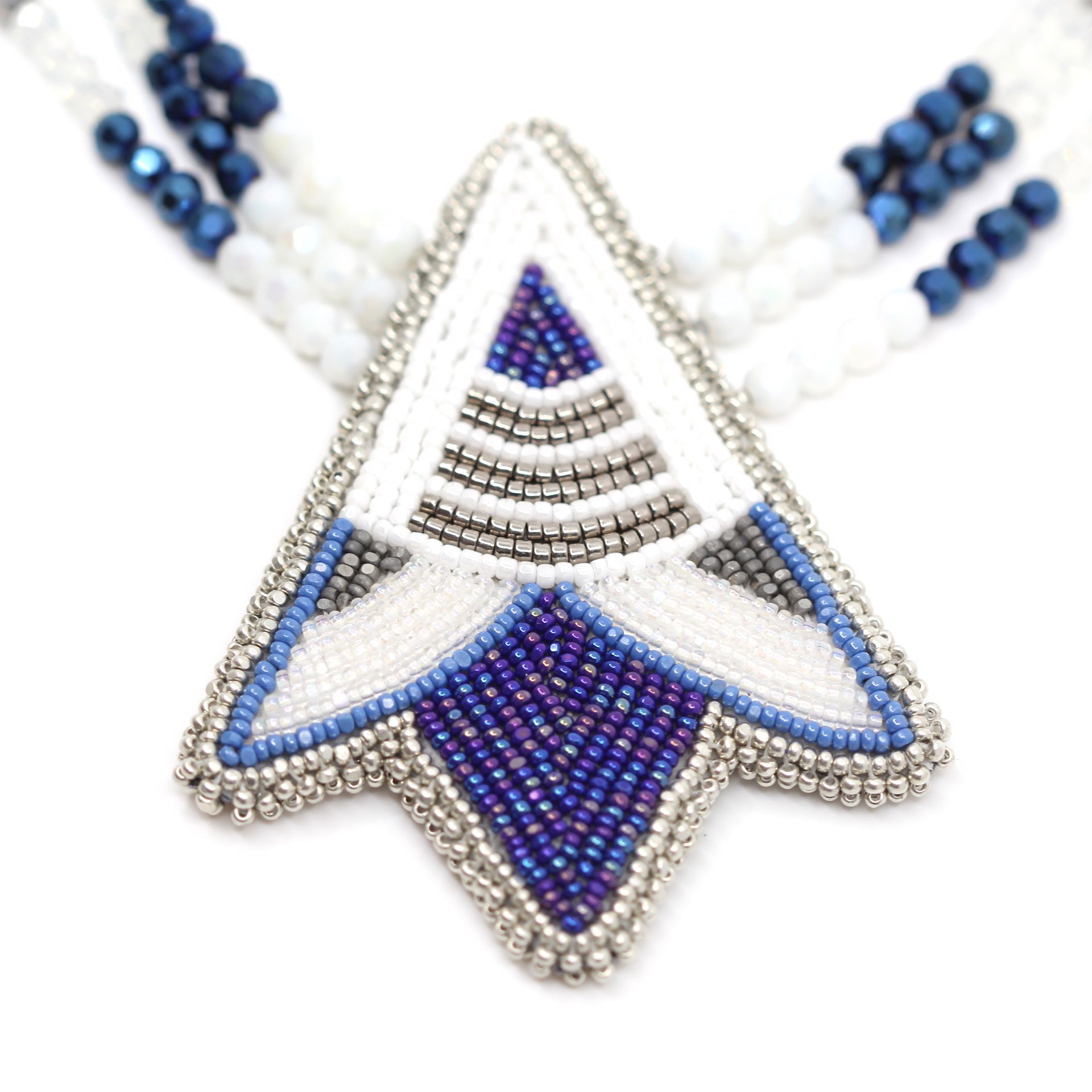 Blue & White Necklace by Hollis Chitto