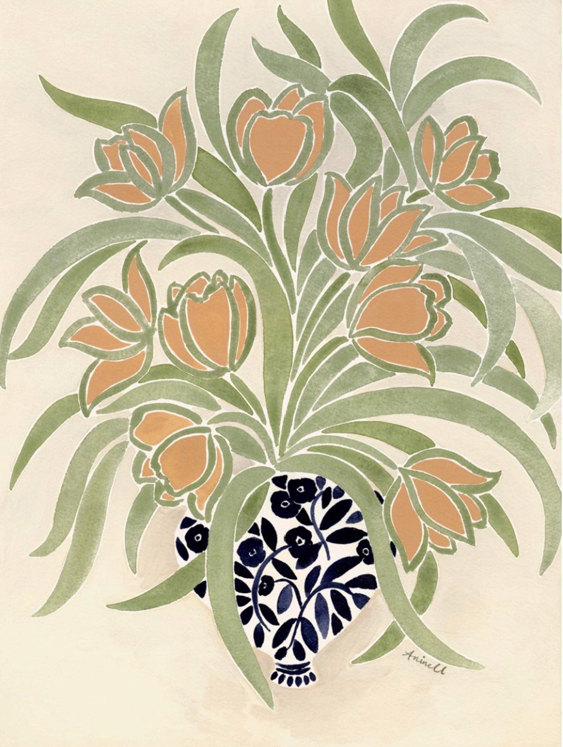 Apricot Tulips by Anine Cecilie Iversen