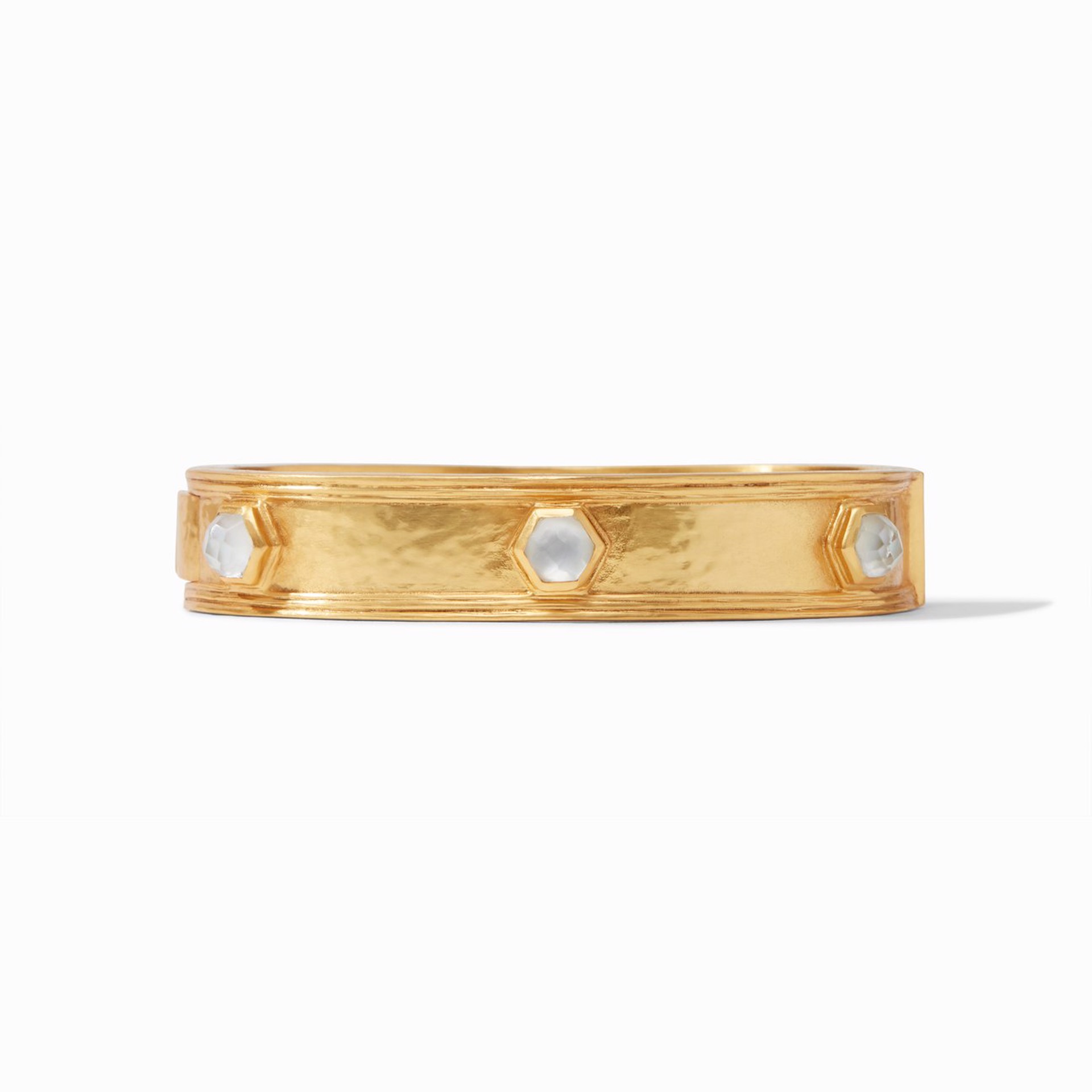 Palladio Hinge Bangle - Iridescent Clear Crystal by Julie Vos
