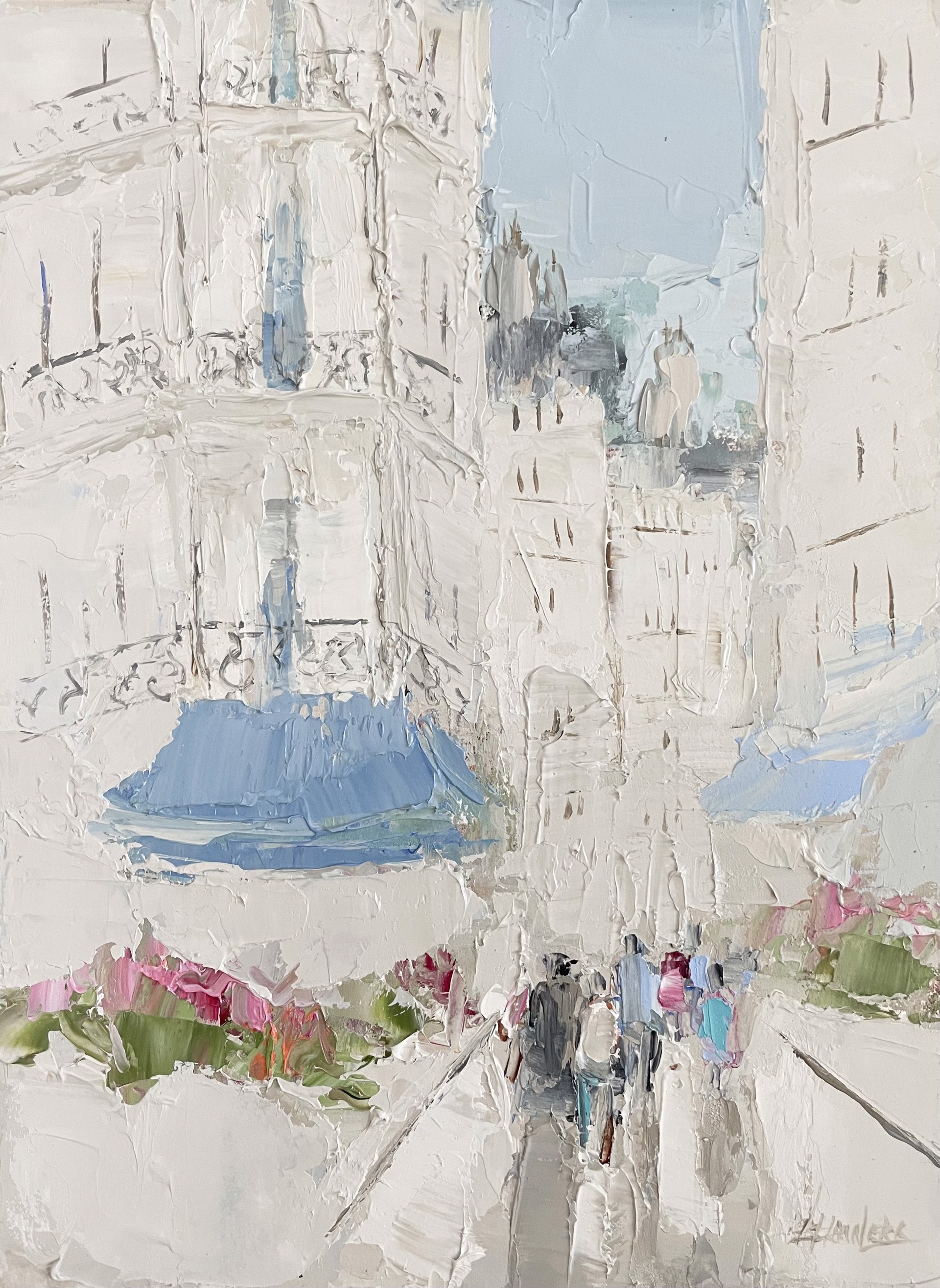 Street Corner In Paris by Barbara Flowers