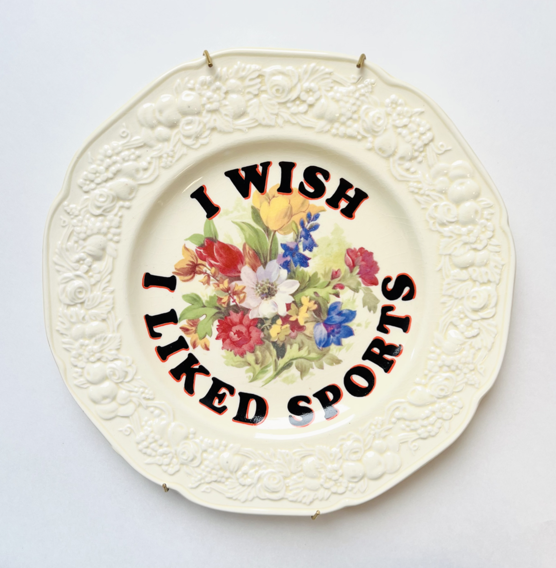 I Wish I Liked Sports (Dessert plate) by Marie-Claude Marquis