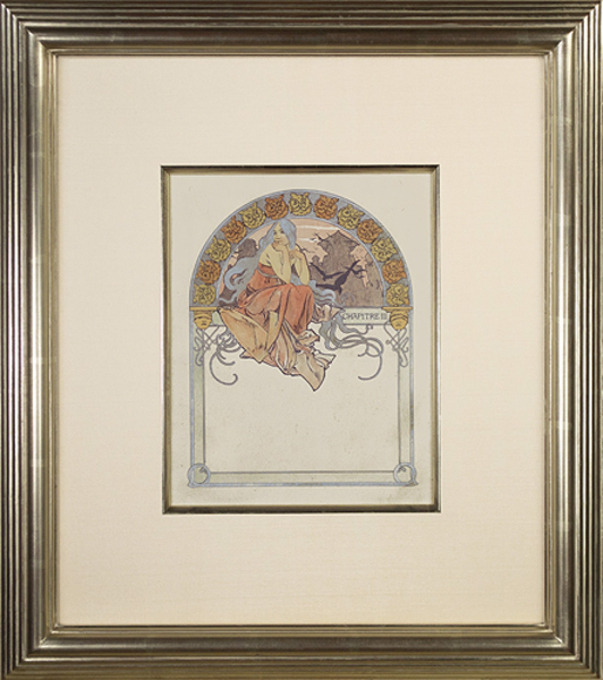From: Ilsée, Princesse de Tripoli Recto: "Blaye Castle" Verso: "Reflecting Pool" by Alphonse Mucha