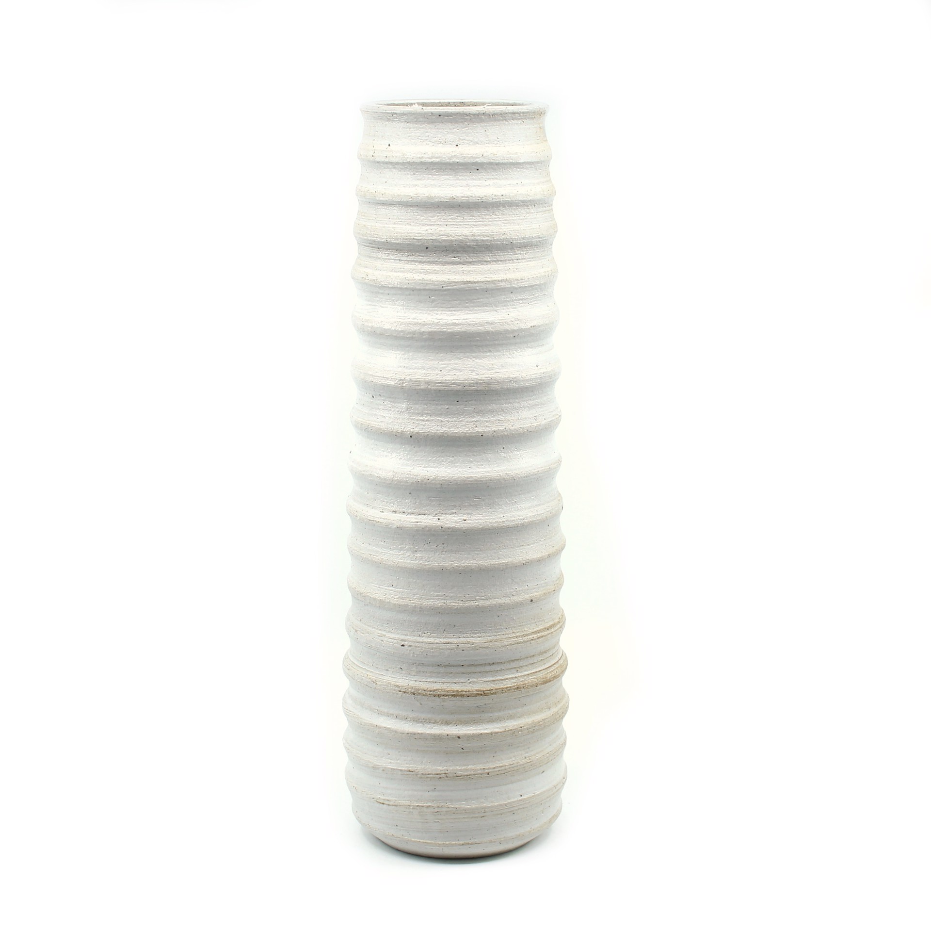 Tall White Ripple Vase by Heather Bradley