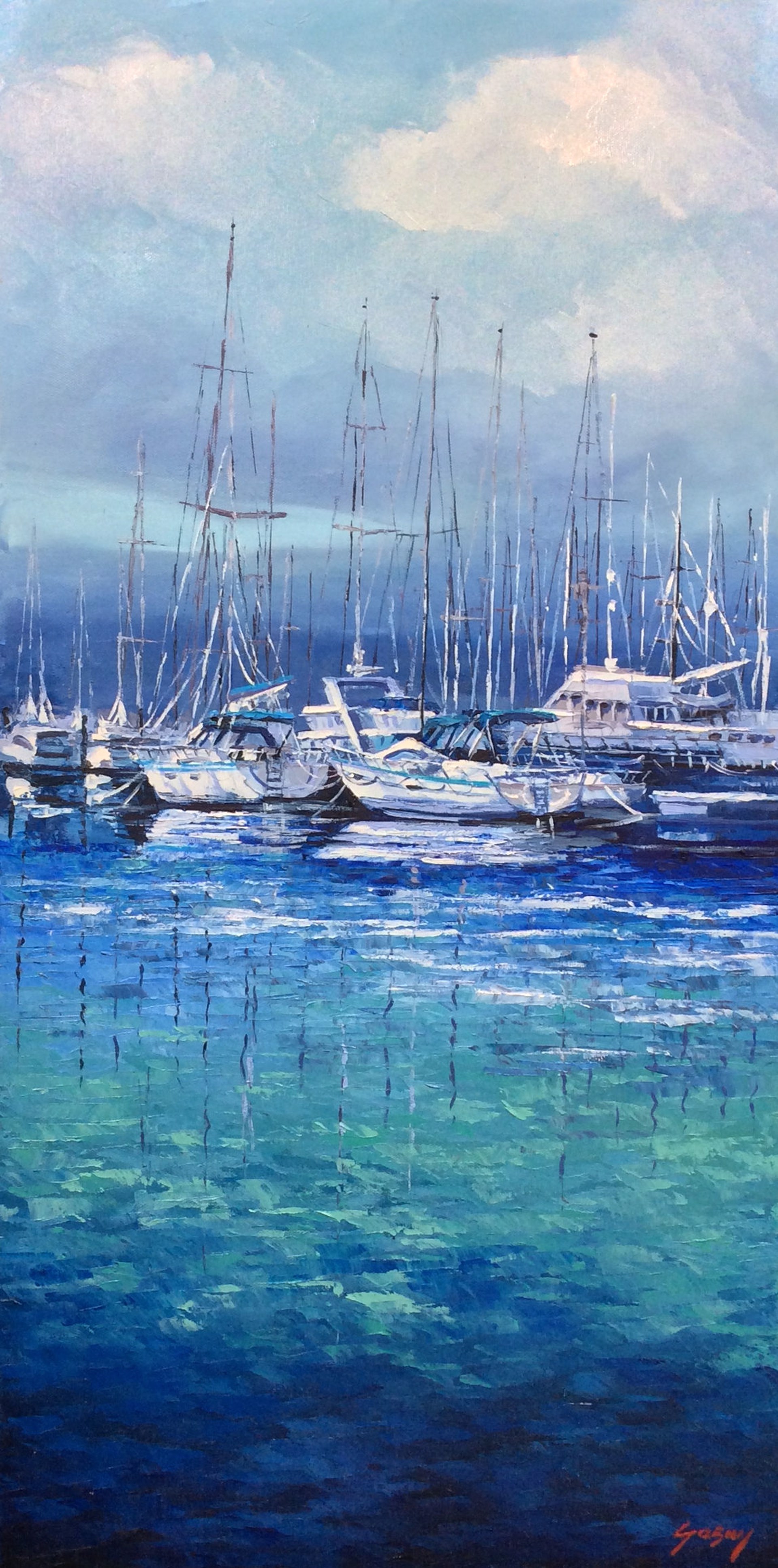 Sailing Reflections II - Naples Marina by Mauricio Garay