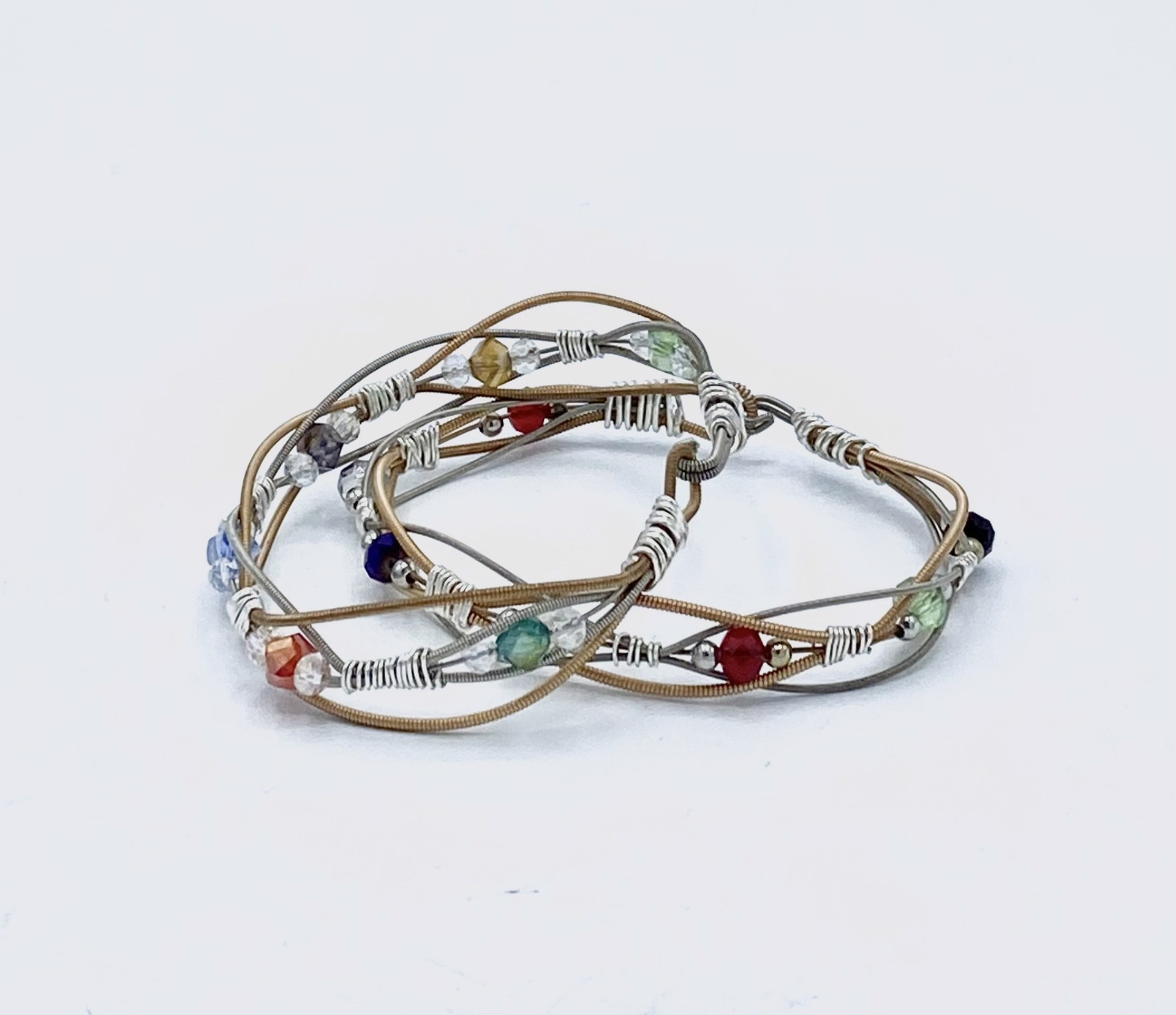 Guitar String Multicolor Bead Bracelet by String Thing Designs