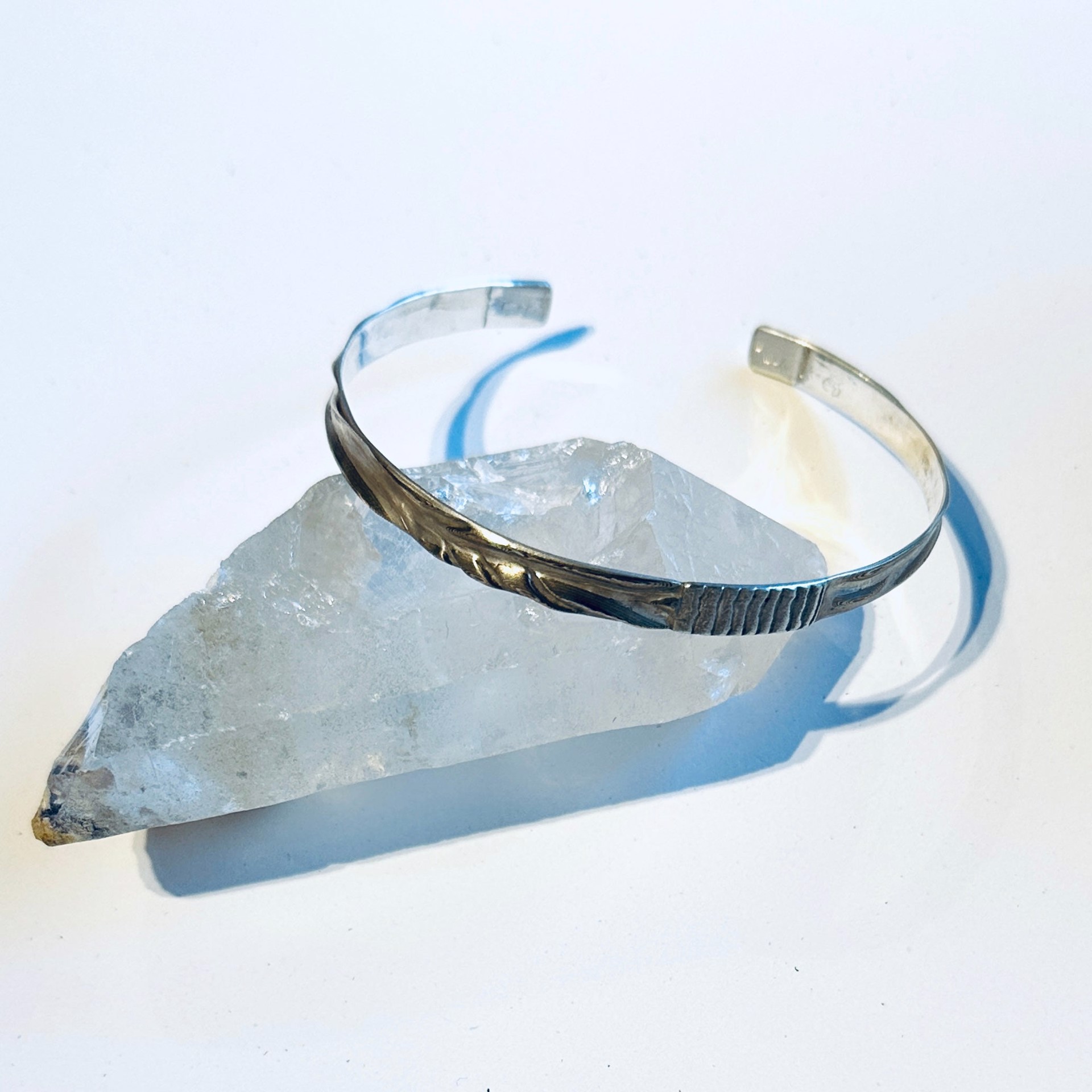 Sterling Silver Carved River & Sand Cuff Bracelet by Christopher Taylor Timberlake