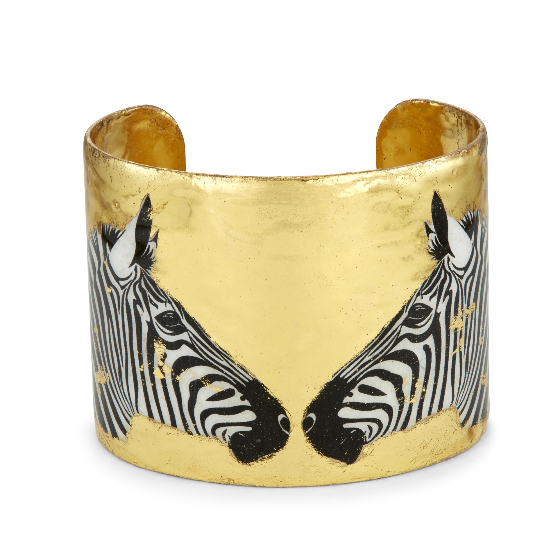 4 Zebras Cuff - 2" Gold by Evocateur
