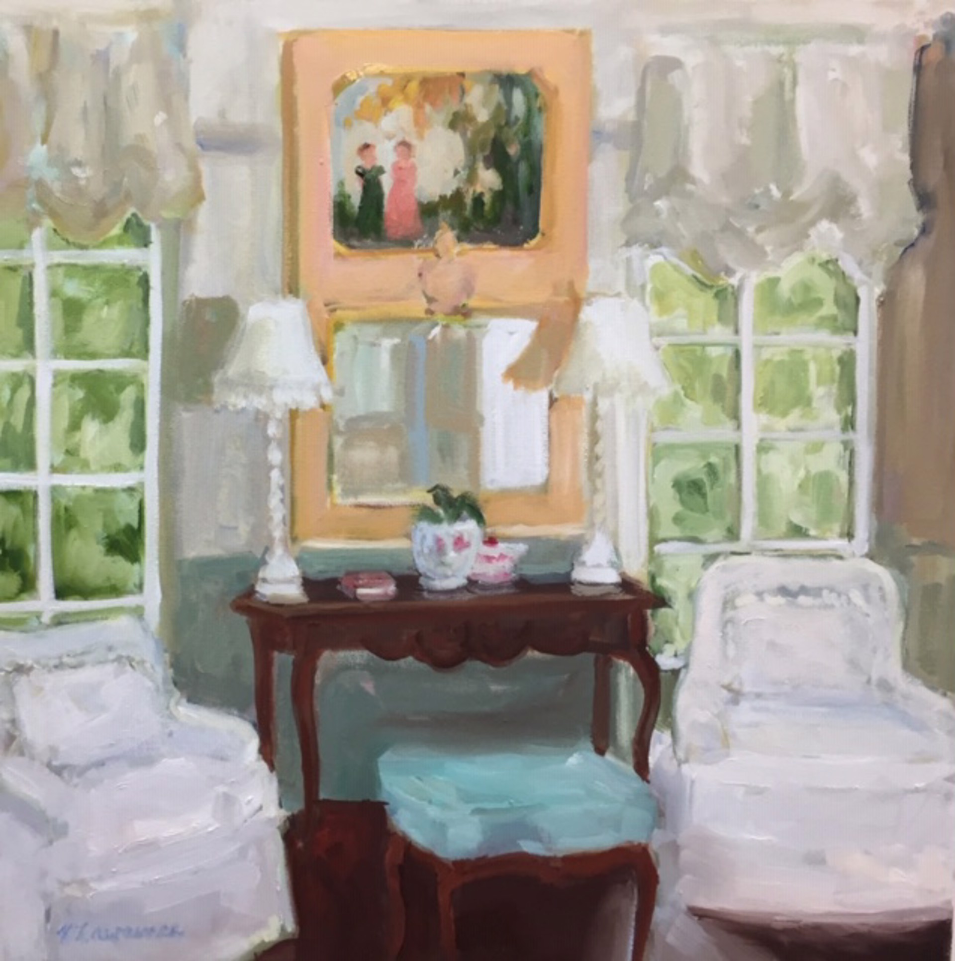 Two Windows & Two Chairs by Karen Lawrence