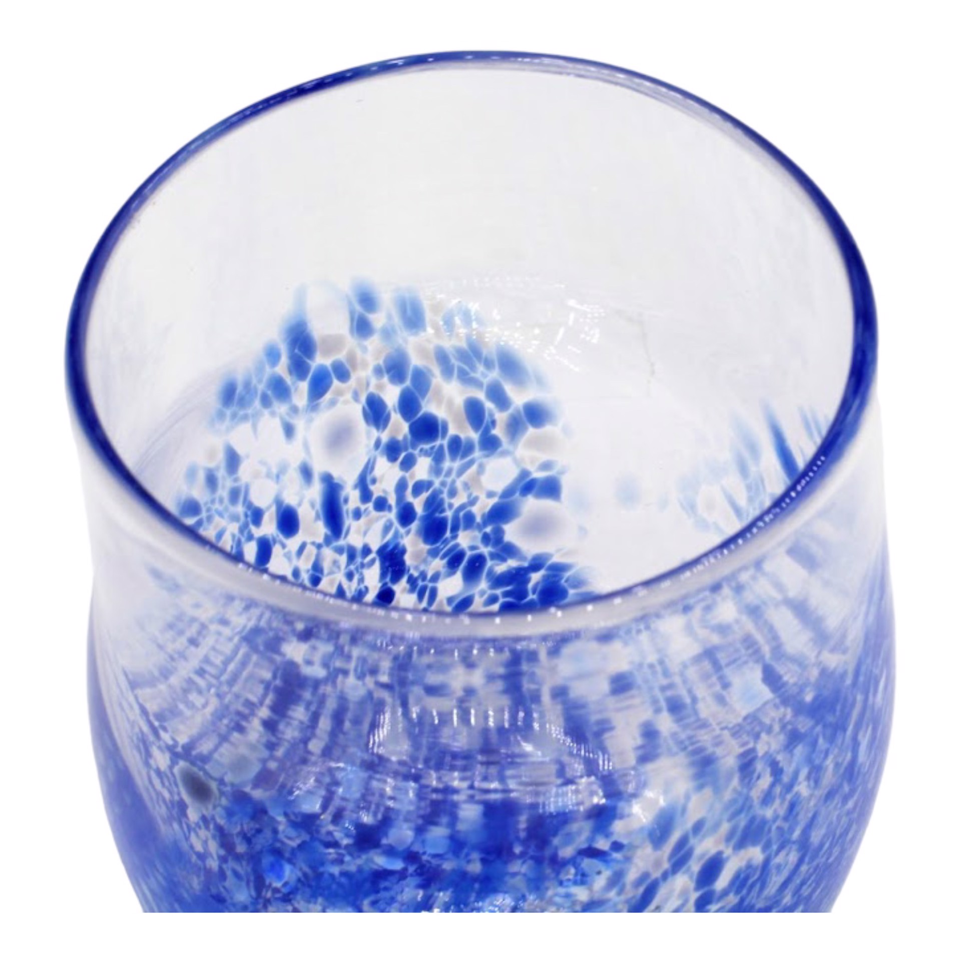 Flat Bottom Hand Blown Glass Cup - Royal by Katie Sisum