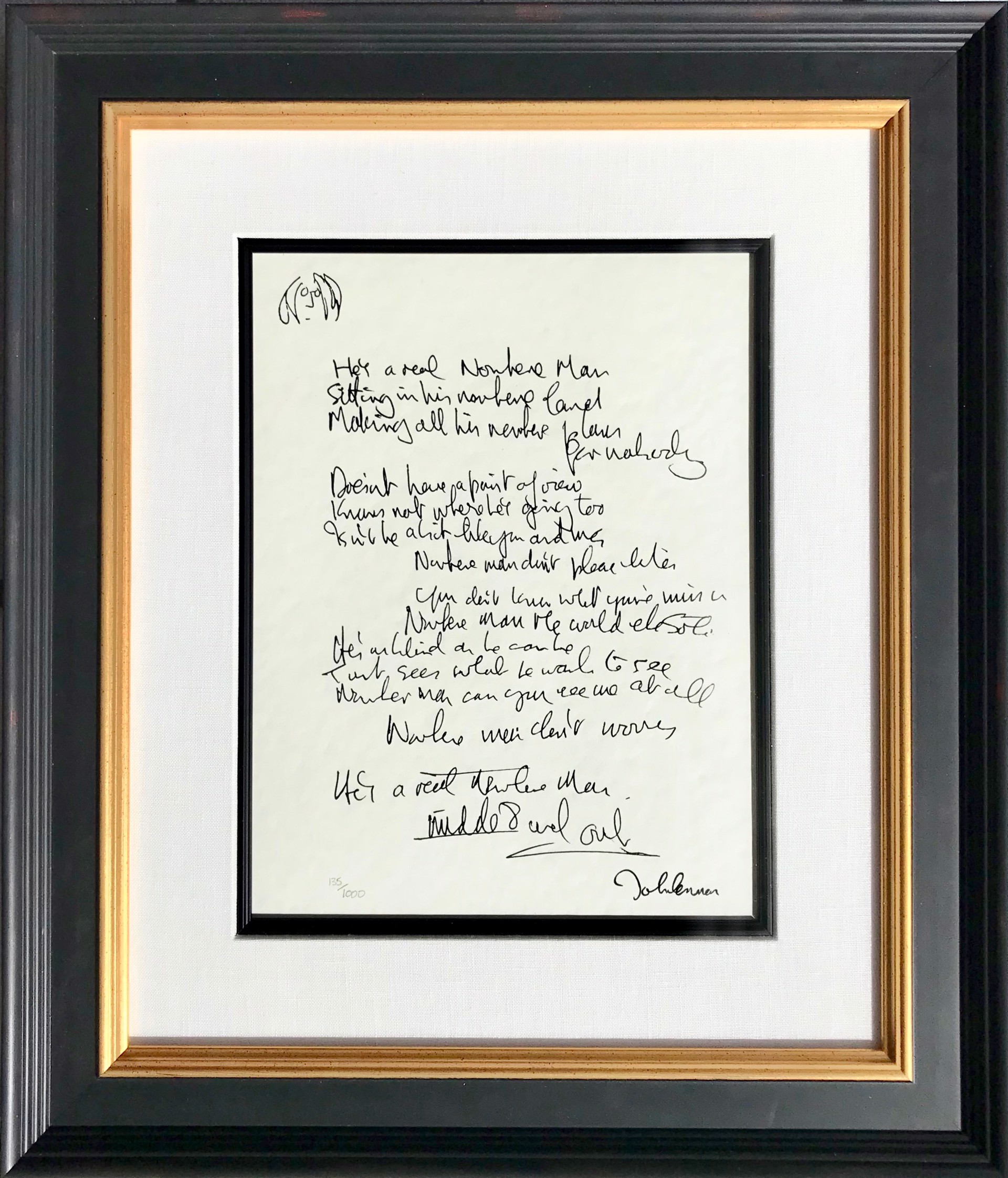 Nowhere Man Framed Lyrics By John Lennon Pacific Edge Gallery
