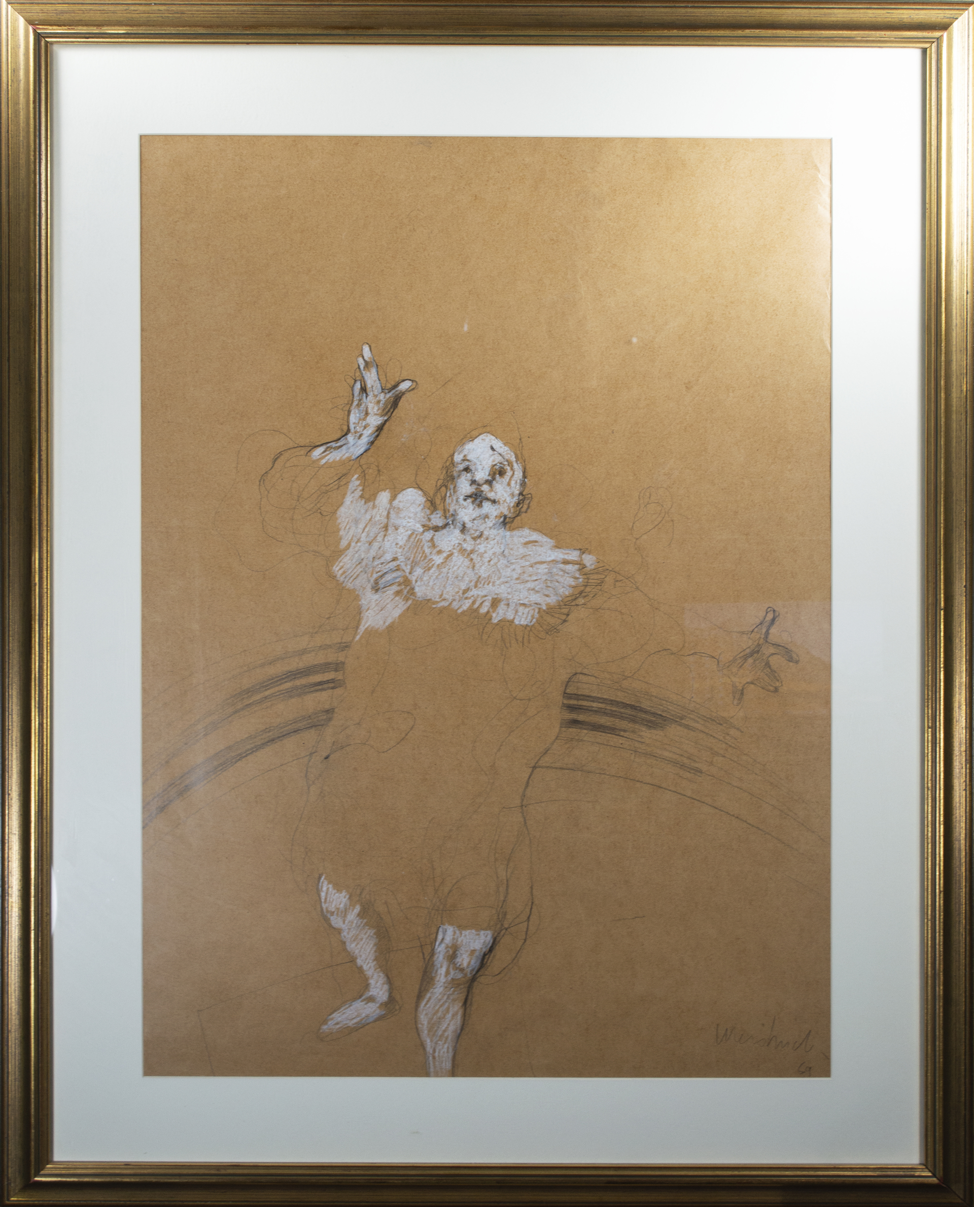 Clown, on butcher like paper by Claude Weisbuch