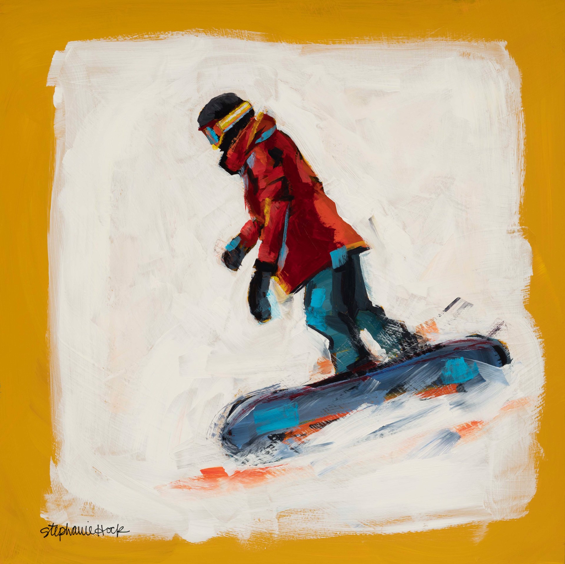 Yellow Skier by Stephanie Hock