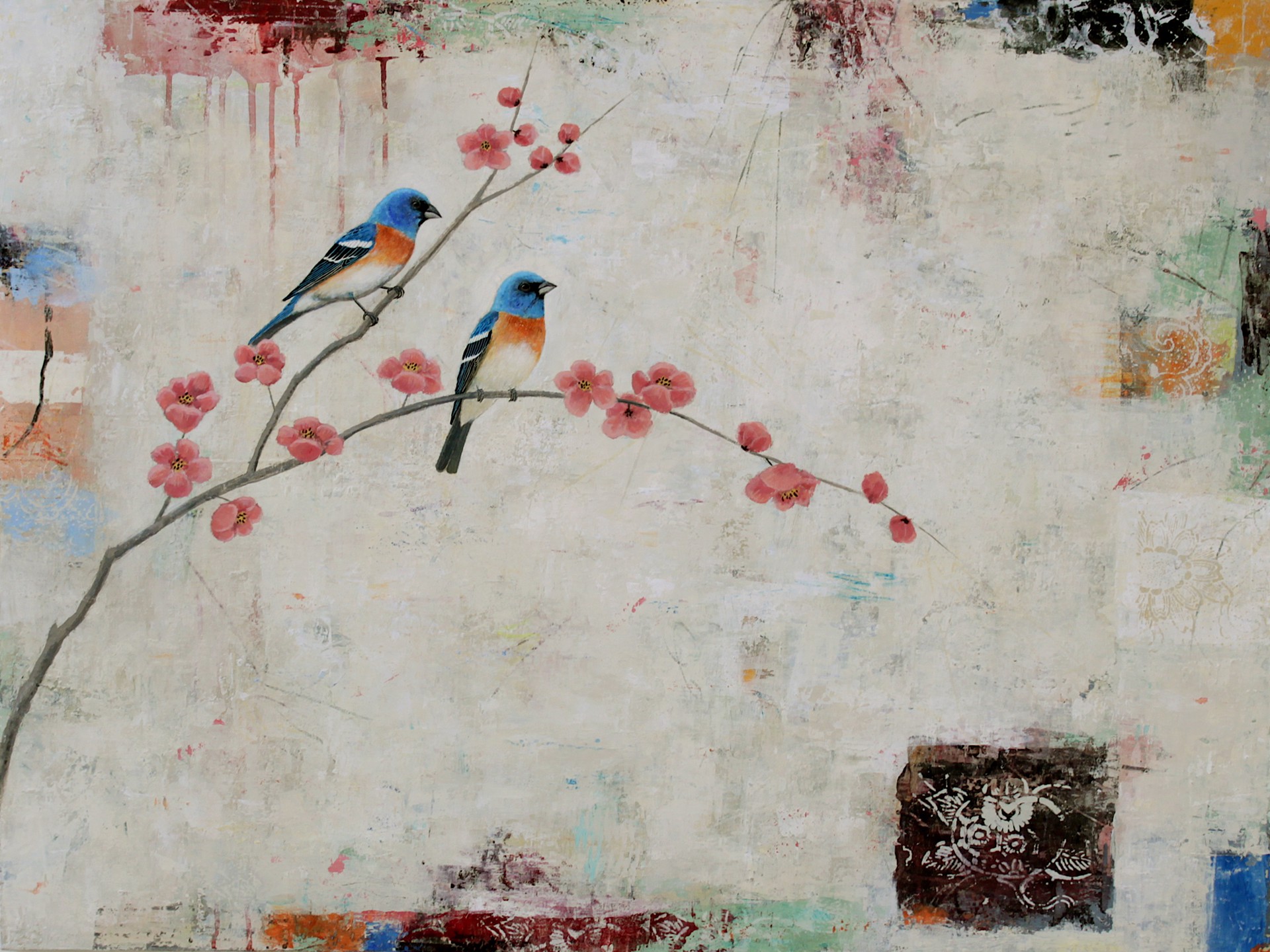 Spring Grove (Lazuli Buntings) - {ON APPROVAL} by Paul Brigham