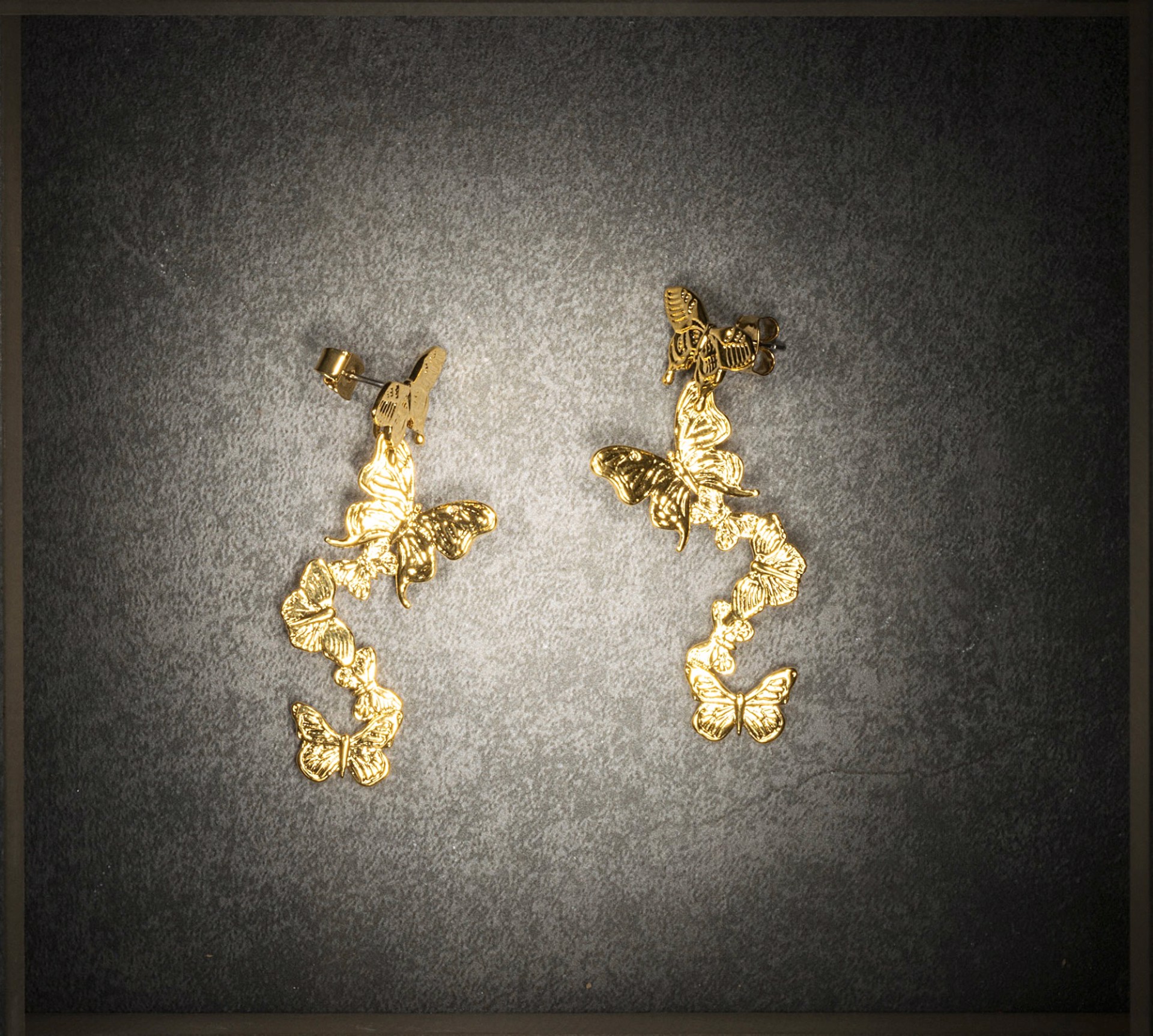 Butterfly Wind Earrings - Gold Plate by Angela Mia