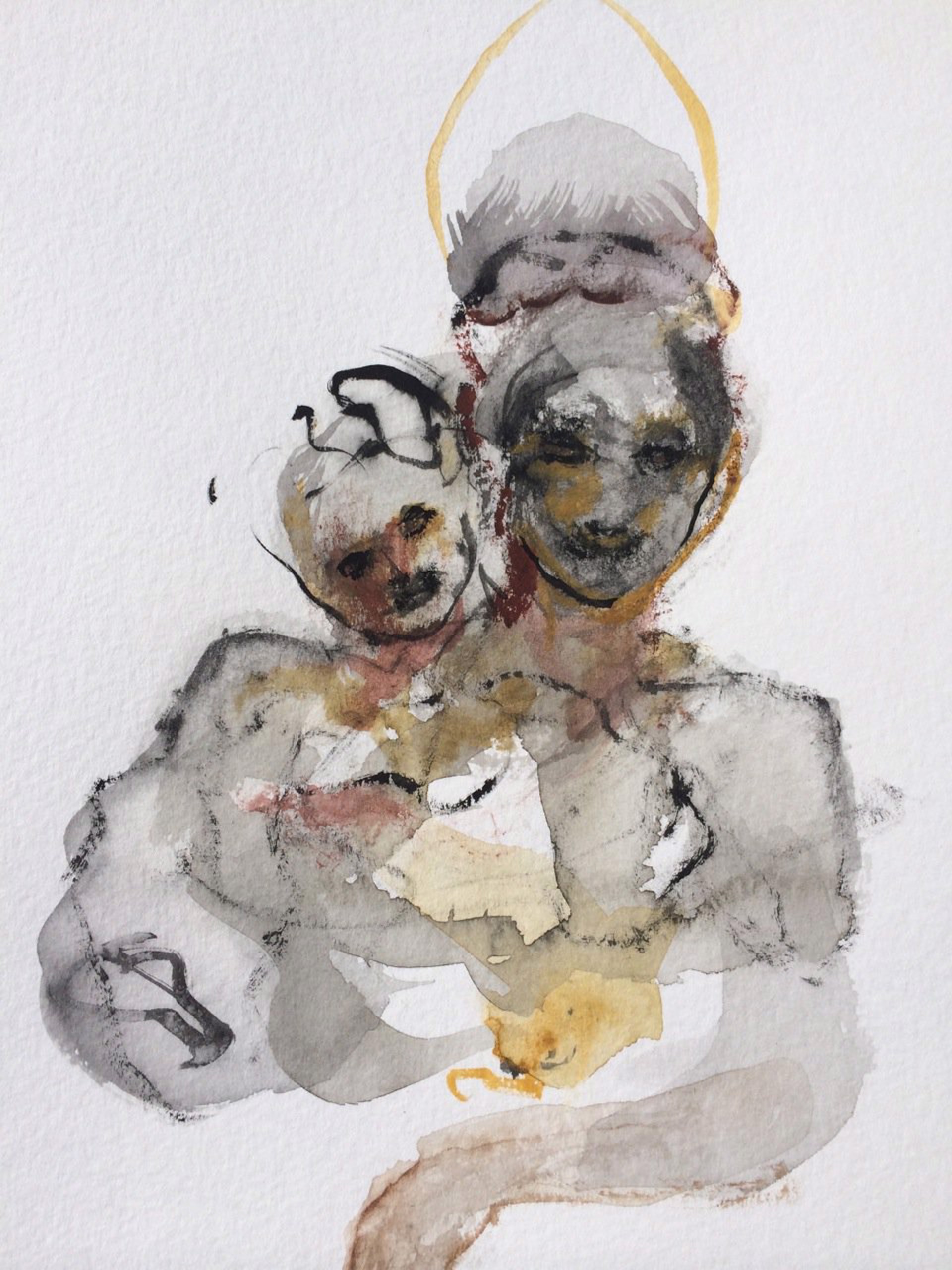 Great Grandfather's Father As A Baby In The Garden by Courtney Reid