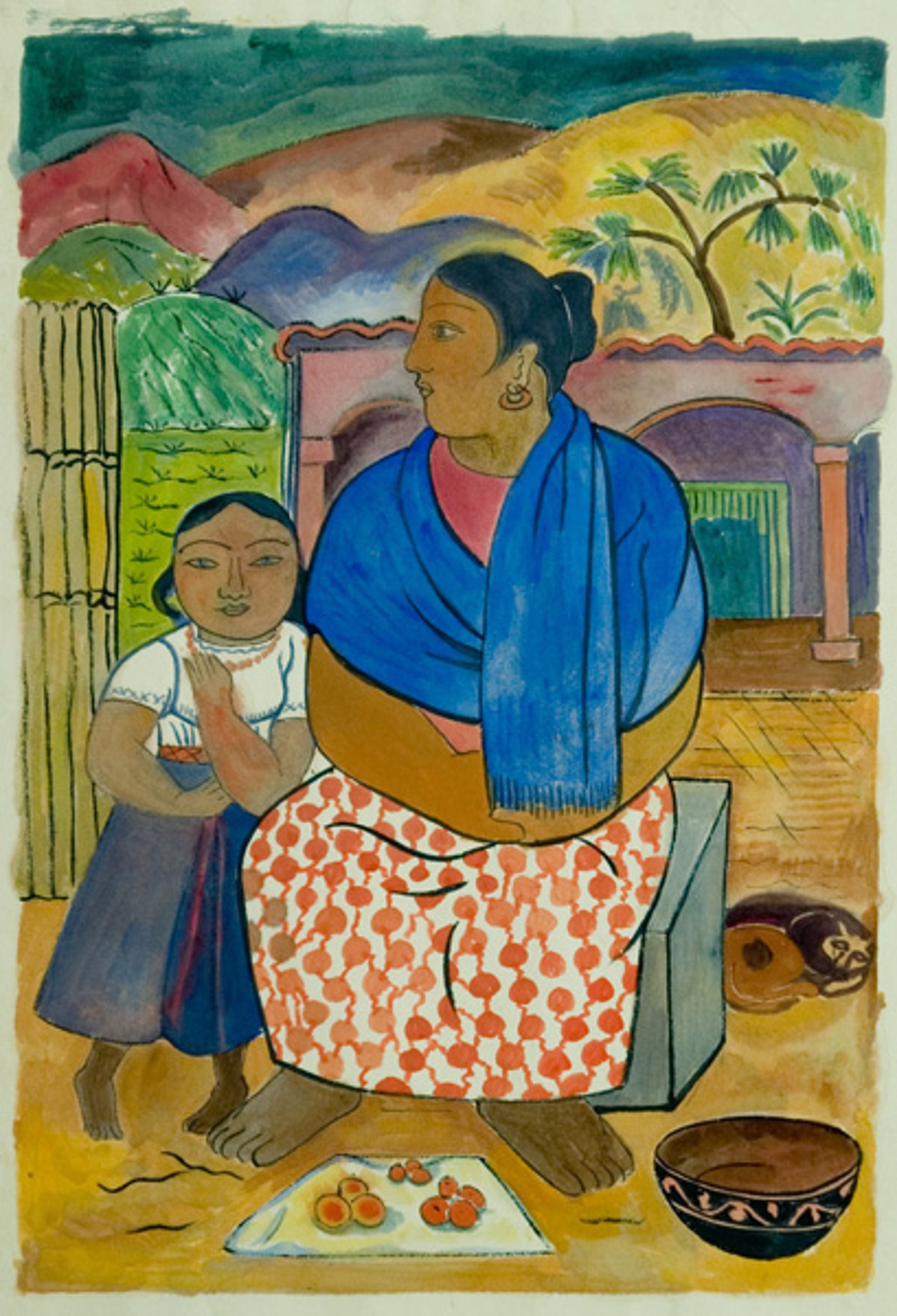 Mother and Daughter Fruitsellers by Lucretia Van Horn