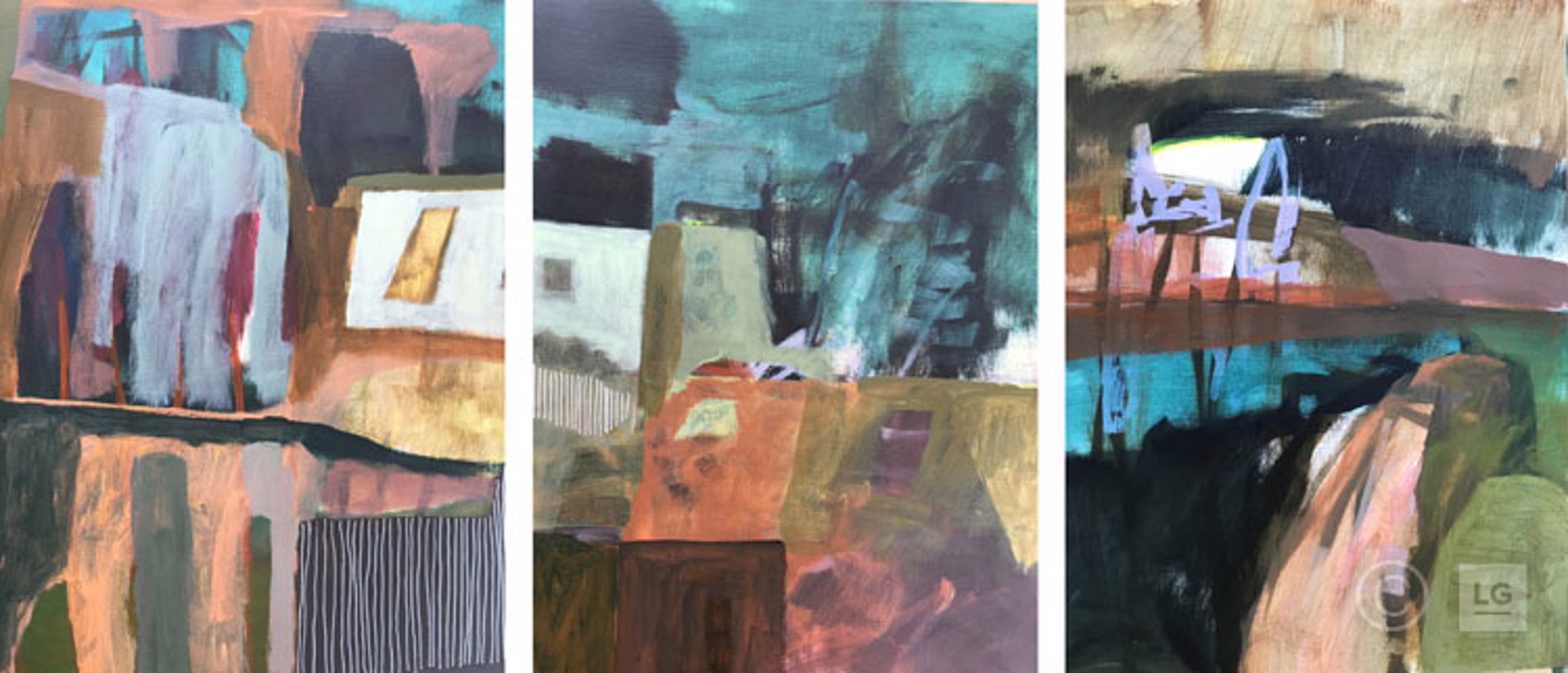 Danish Homes and Fjord Triptych by Rachael Van Dyke
