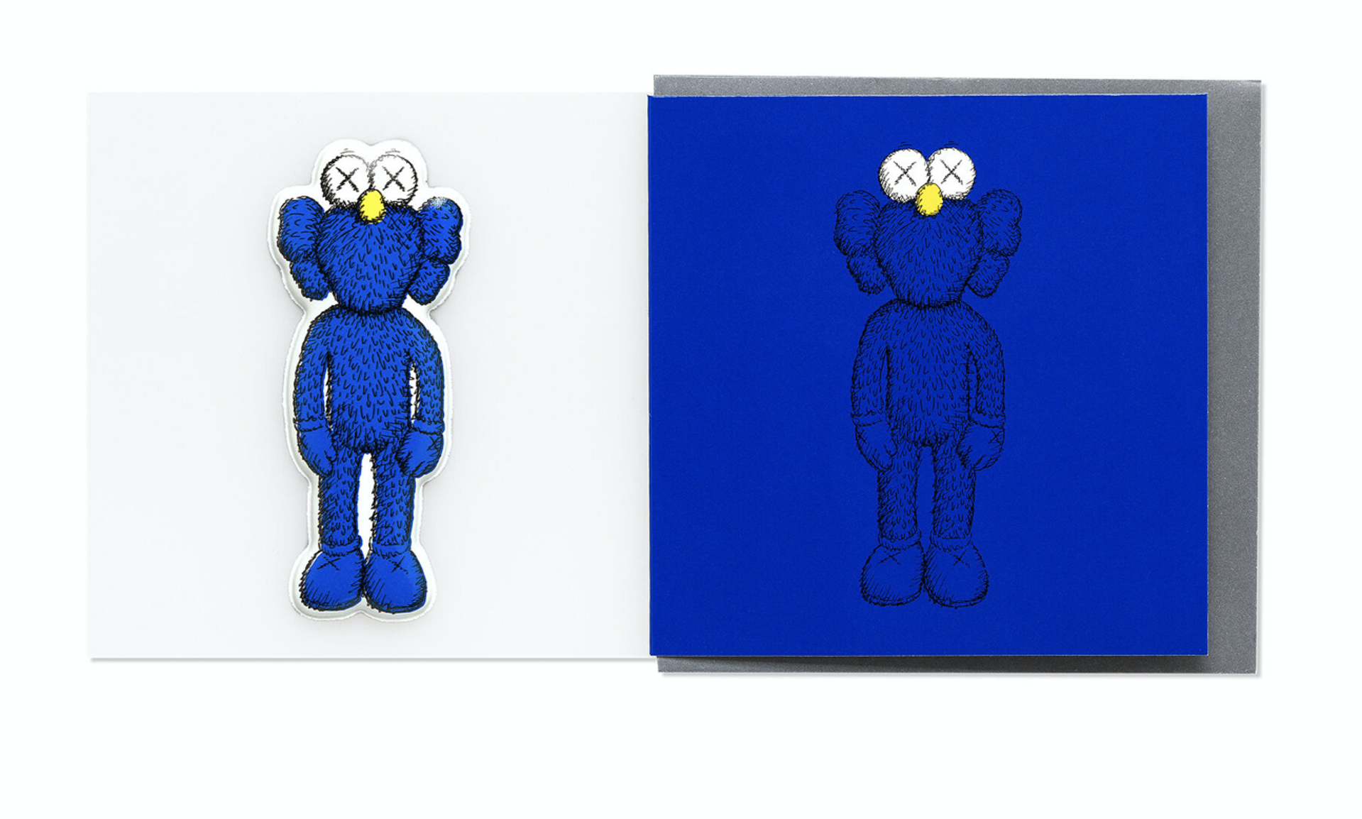 Greeting Card with Puffy Sticker BFF Blue by KAWS