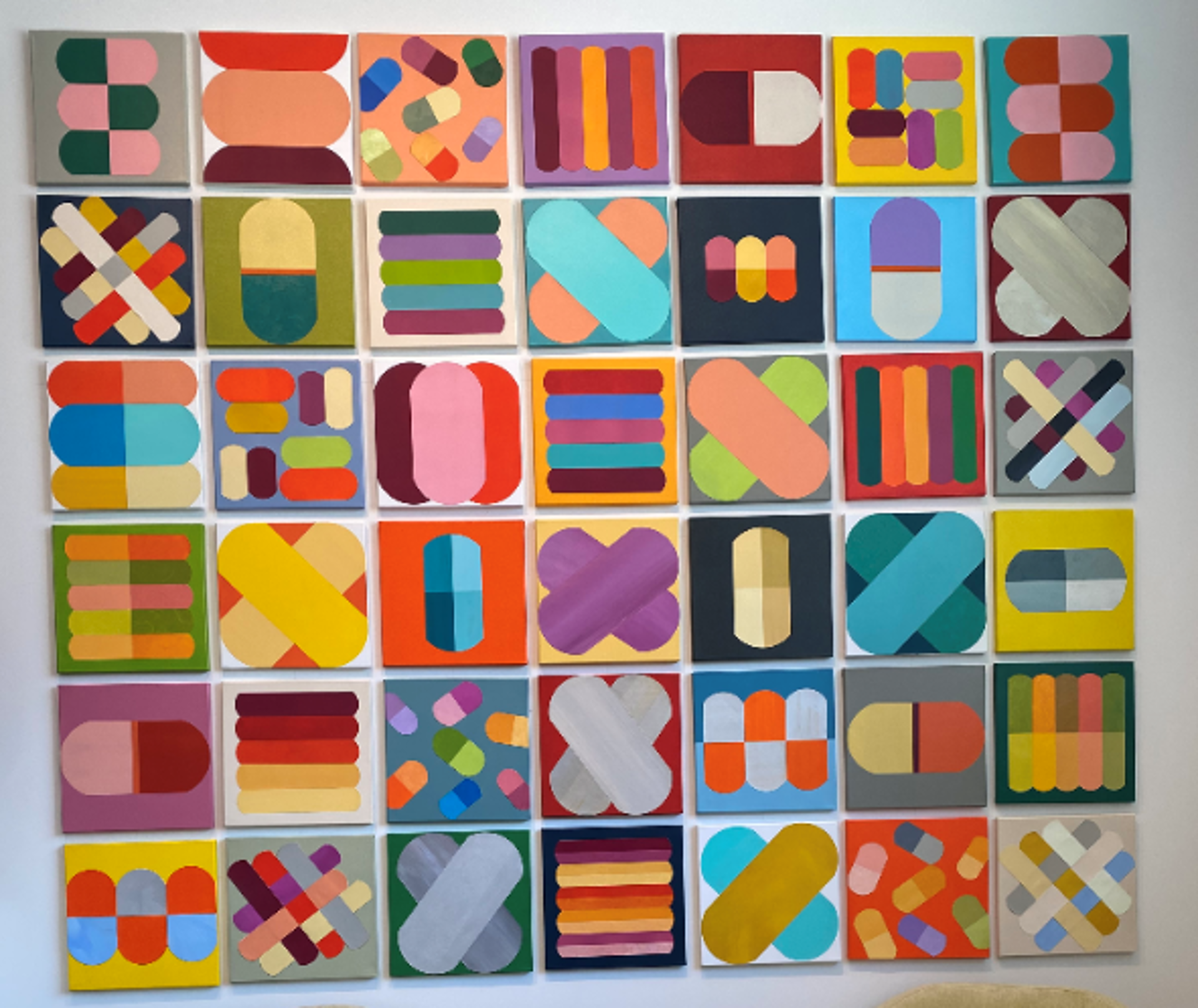 Installation of 16 Kathleen Lemoine Color Series