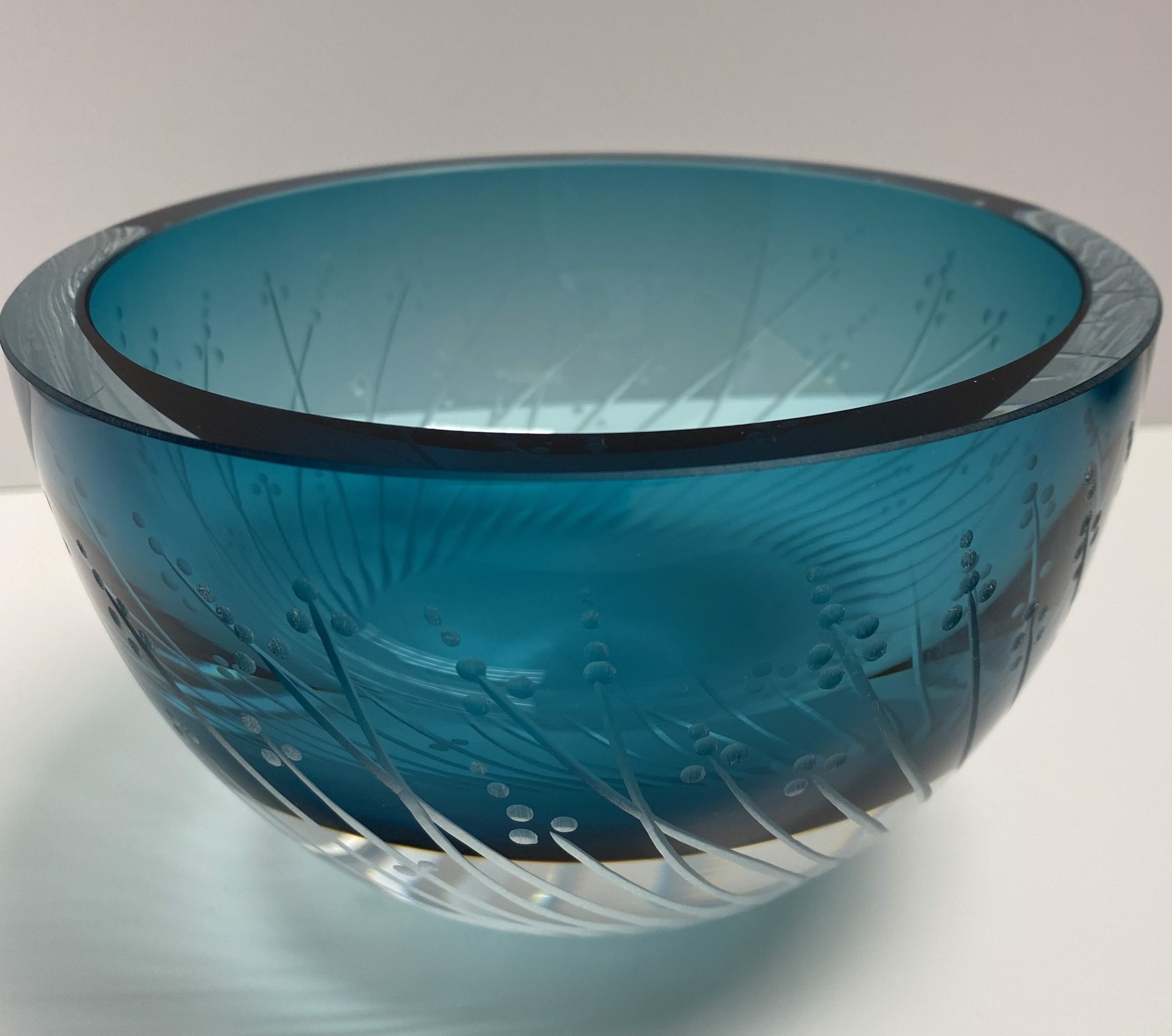 Grassline Bowl (turquoise) by Raimundas Lapsys