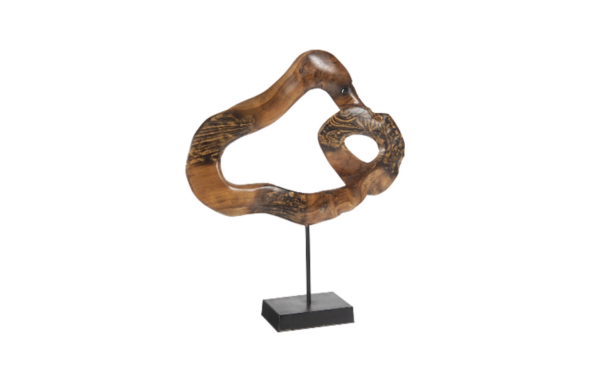 Carved Wood Swirl Sculpture by Sculpture