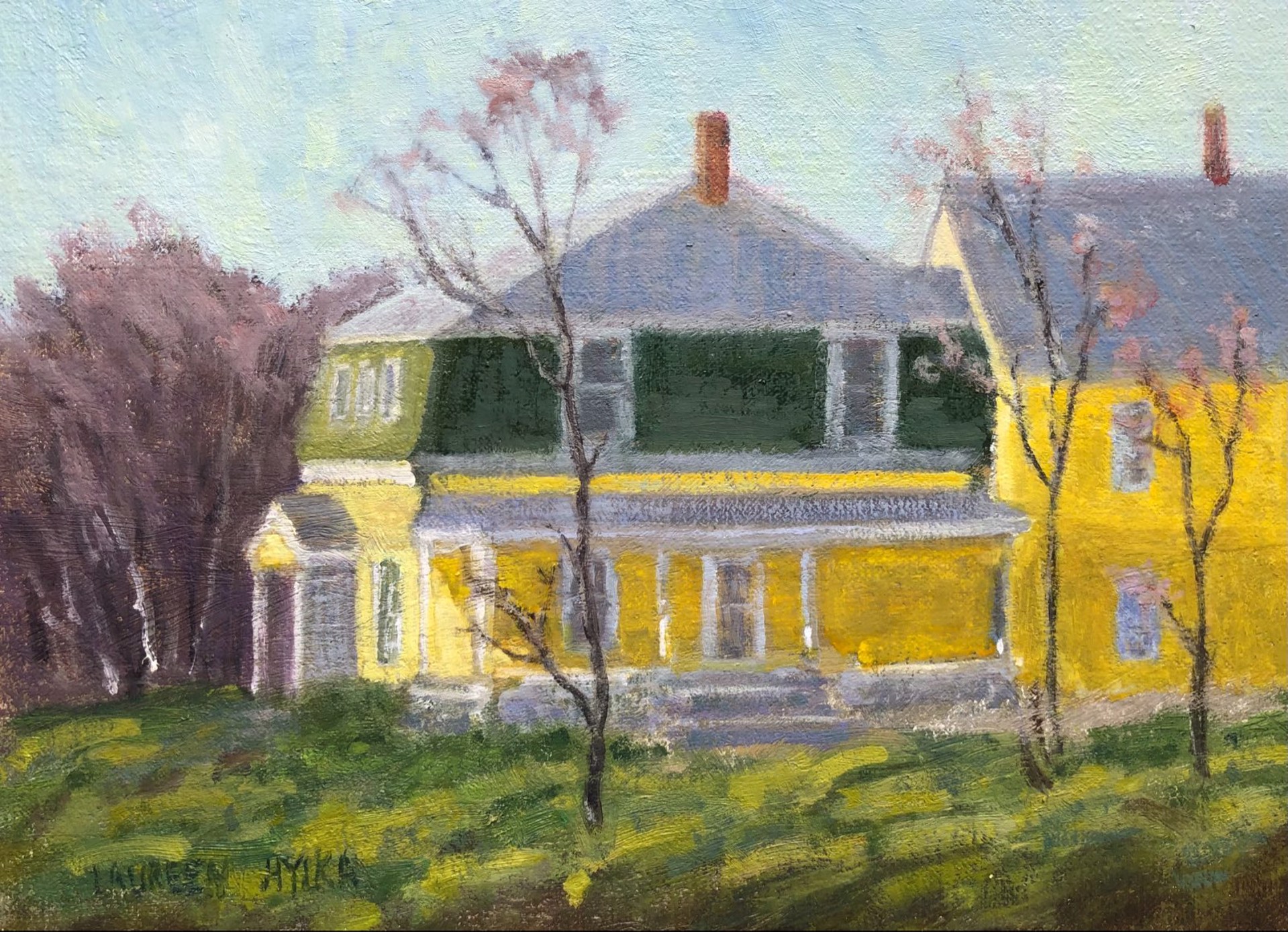 Yellow House, Springtime by Laureen Hylka