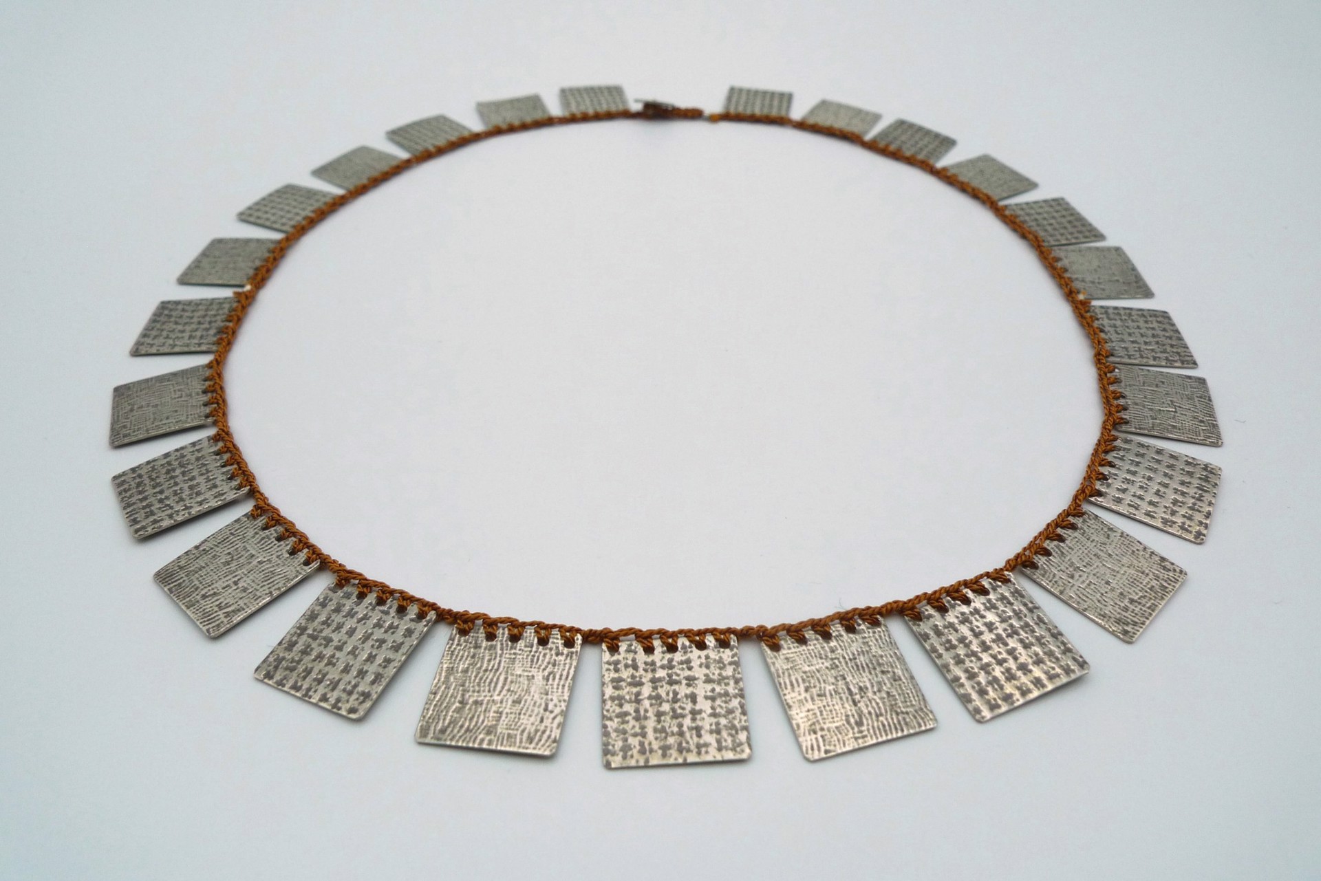 Sterling Silver and Silk Necklace by Erica Schlueter