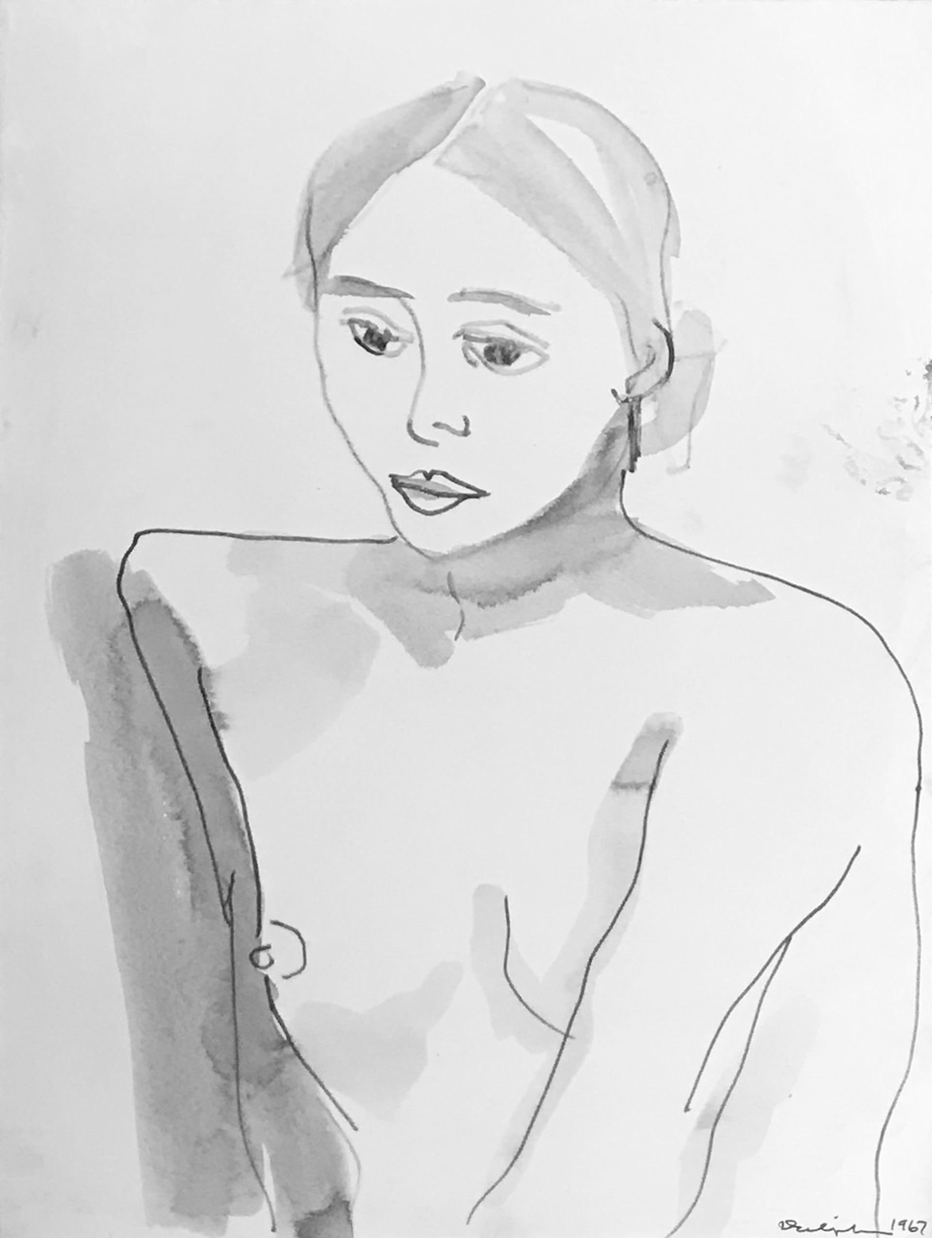 Untitled Nude Portrait by Frank Dolejska