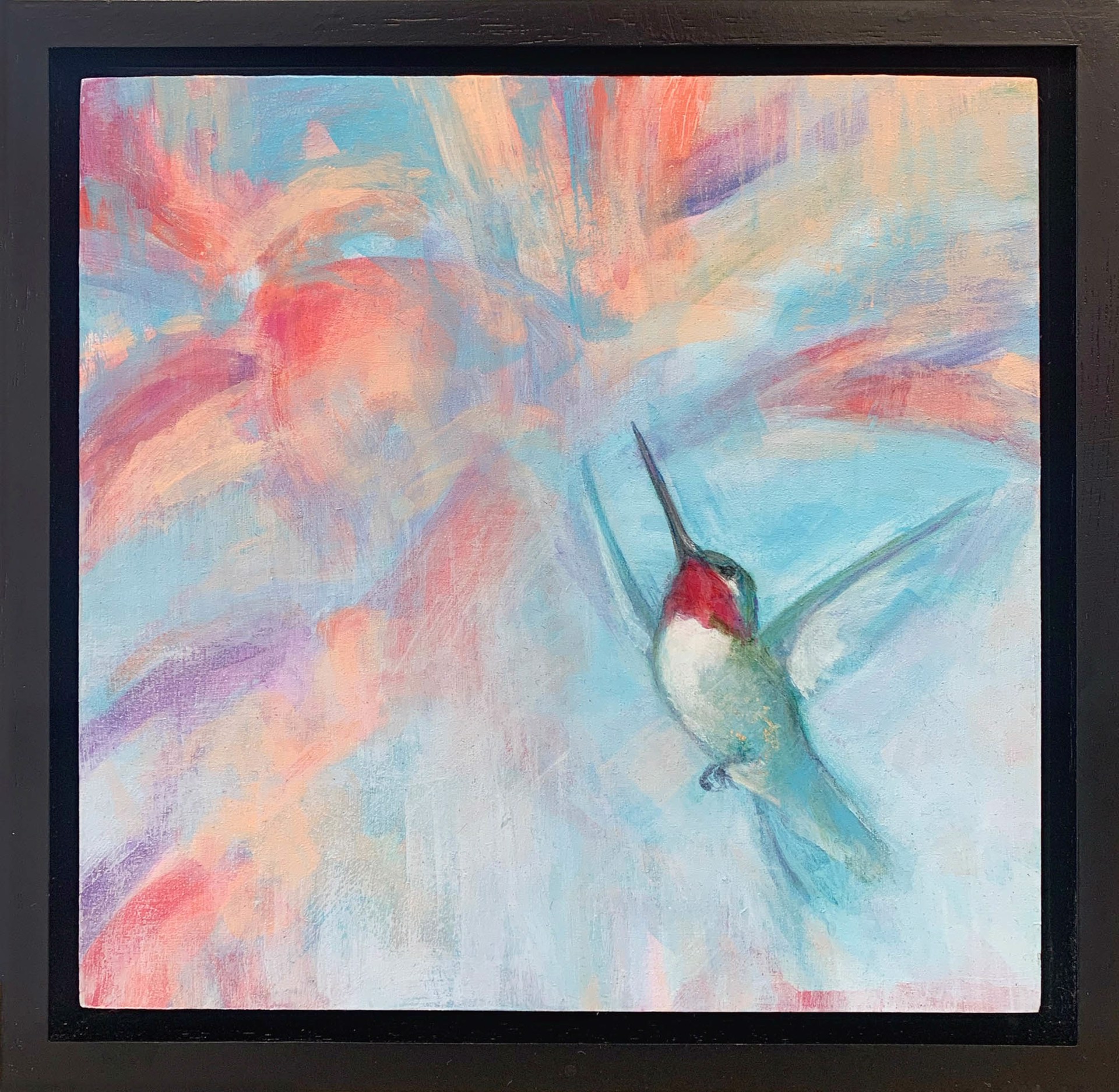 A Contemporary Painting Of A Hummingbird With A Colorful Background Available At Gallery Wild