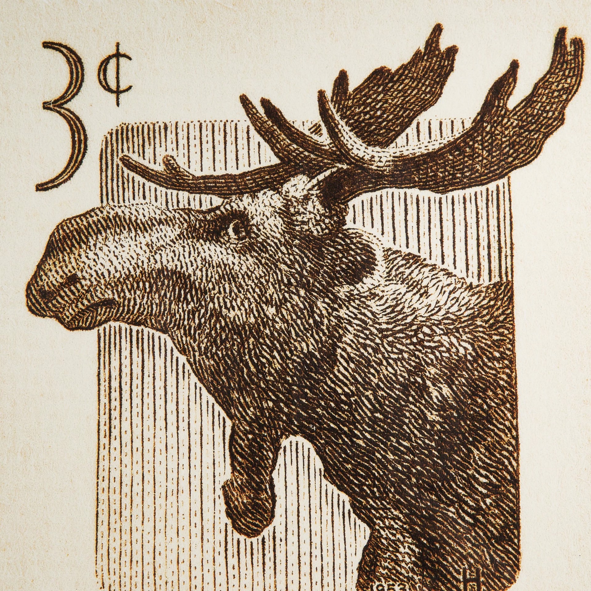 Wildlife Week Stamp (Moose) by Peter Andrew Lusztyk | Collectibles