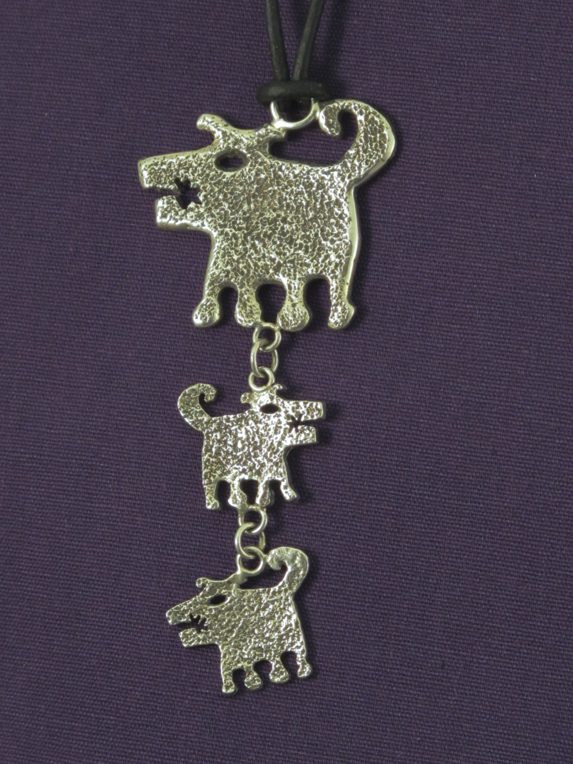 Leo, Todd, & Joey (3 dog pendant) by Melanie A. Yazzie