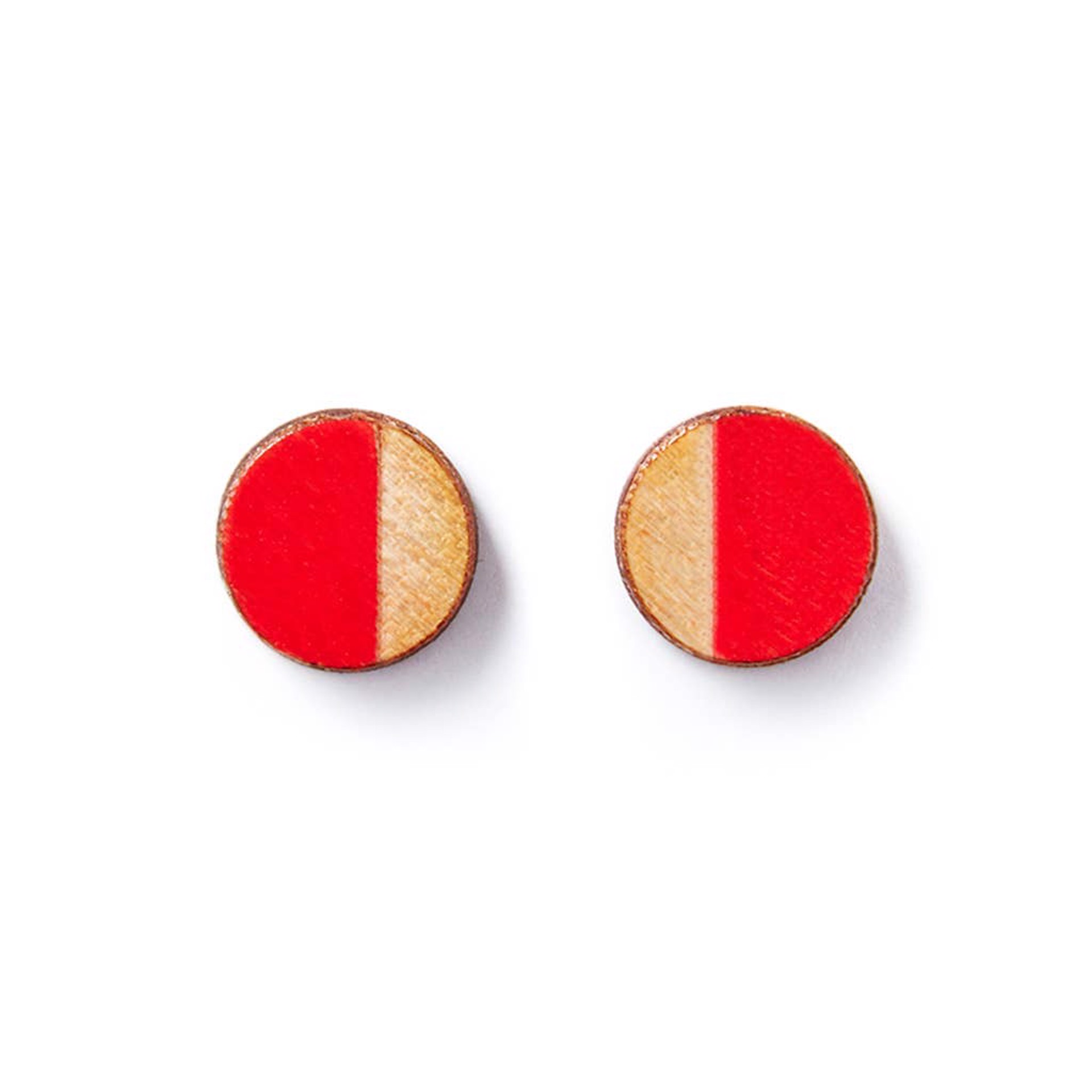 Round Studs - Red by Treeline and Tide