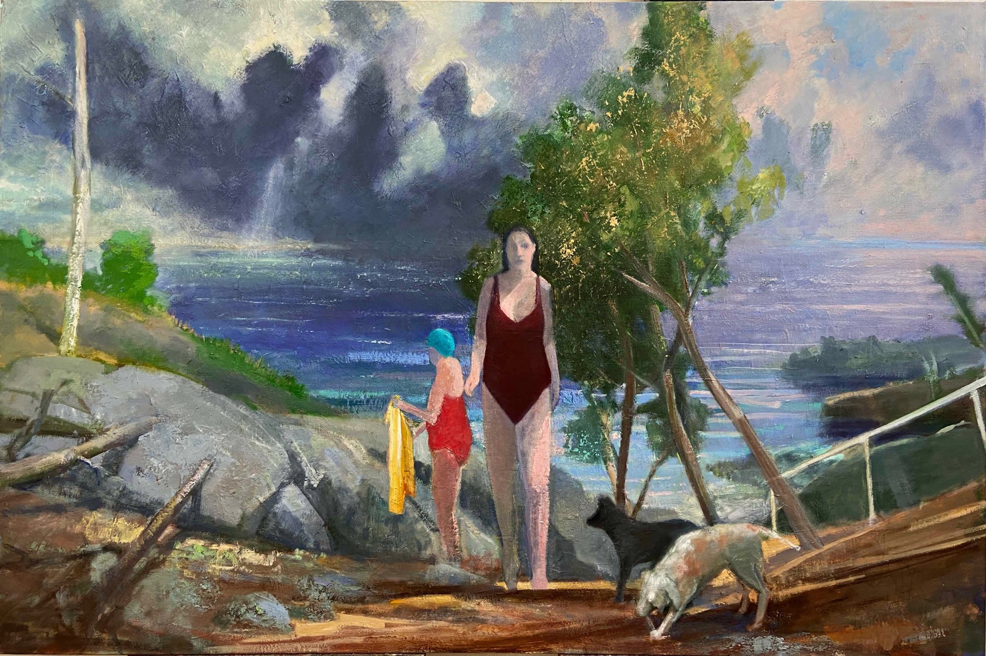 Bathers at the Swimming Place by Donald Beal