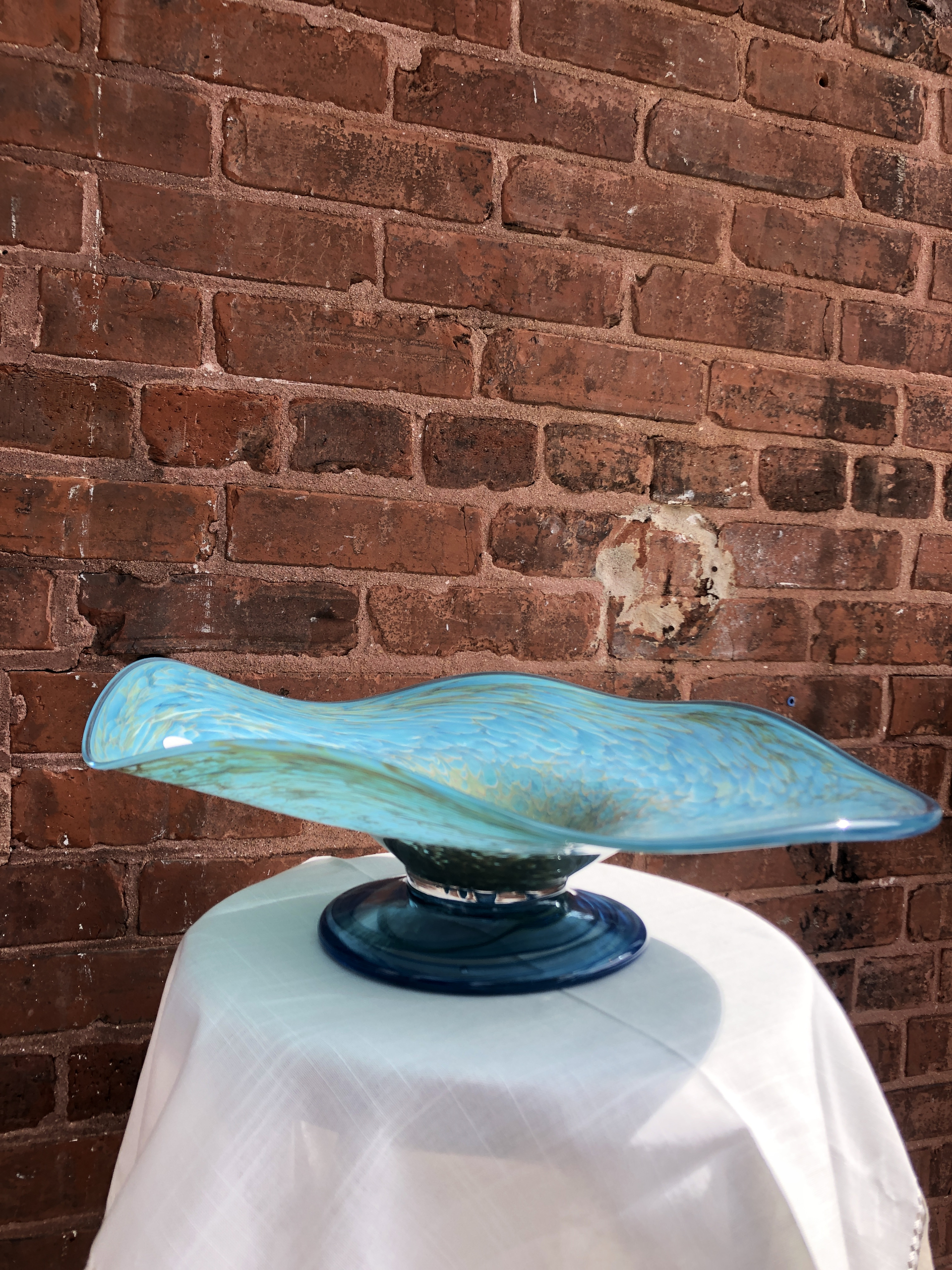 Sea Blue Footed Platter  by Devan Cole