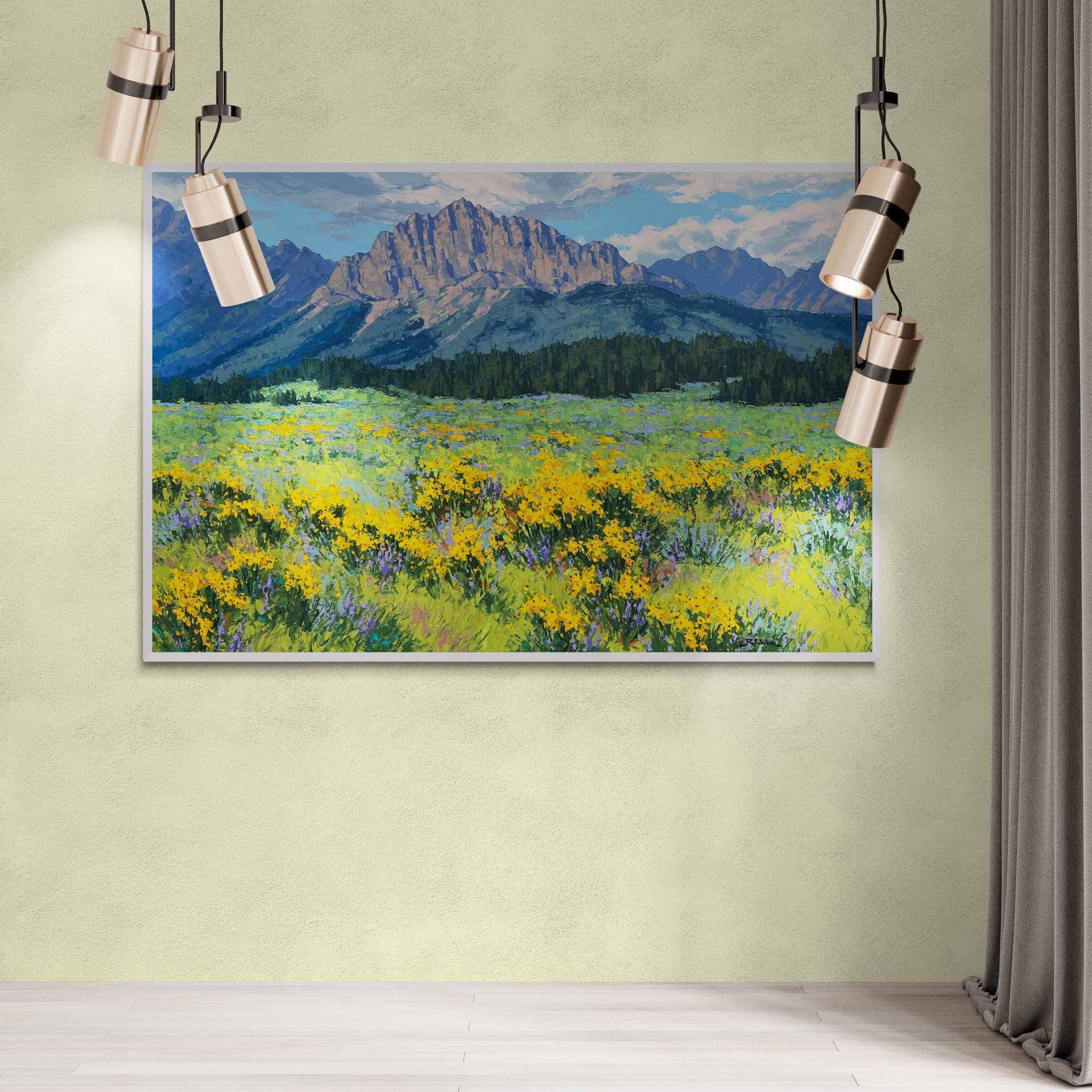 Yamnuska Meadow by Robert E Wood