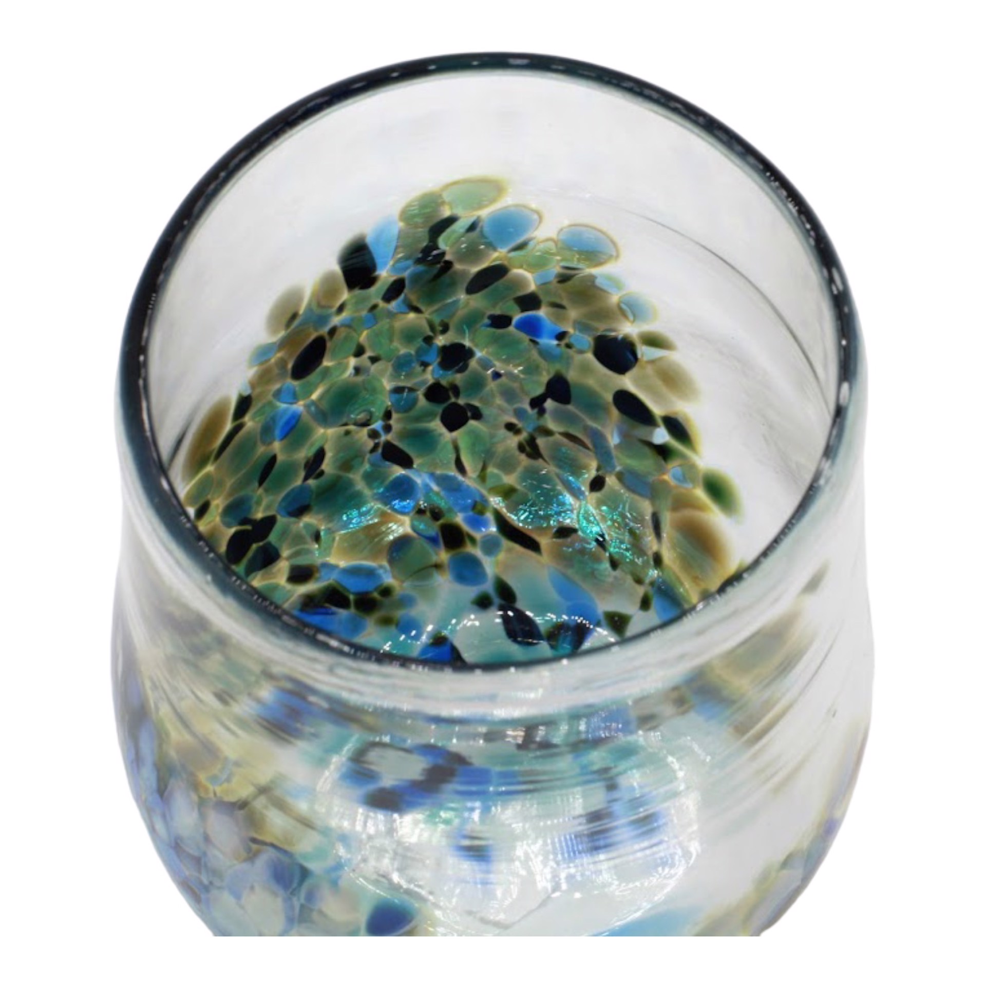 Rounded Bottom Hand Blown Glass Cup - Blue by Katie Sisum