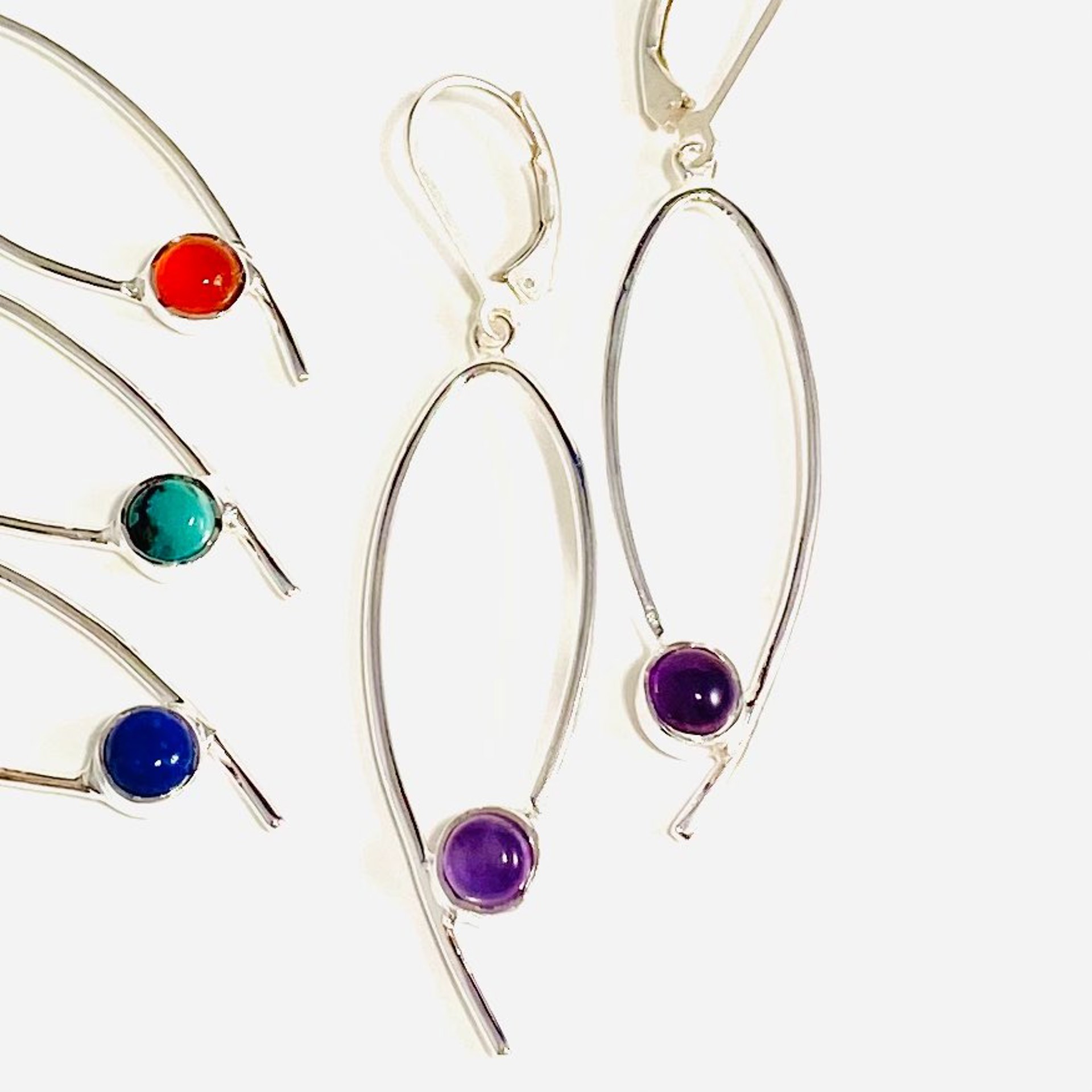MON SE 3068 Onyx, Lapis, Turquoise or Carnelian Earrings, french wire clasp by Monica Mehta