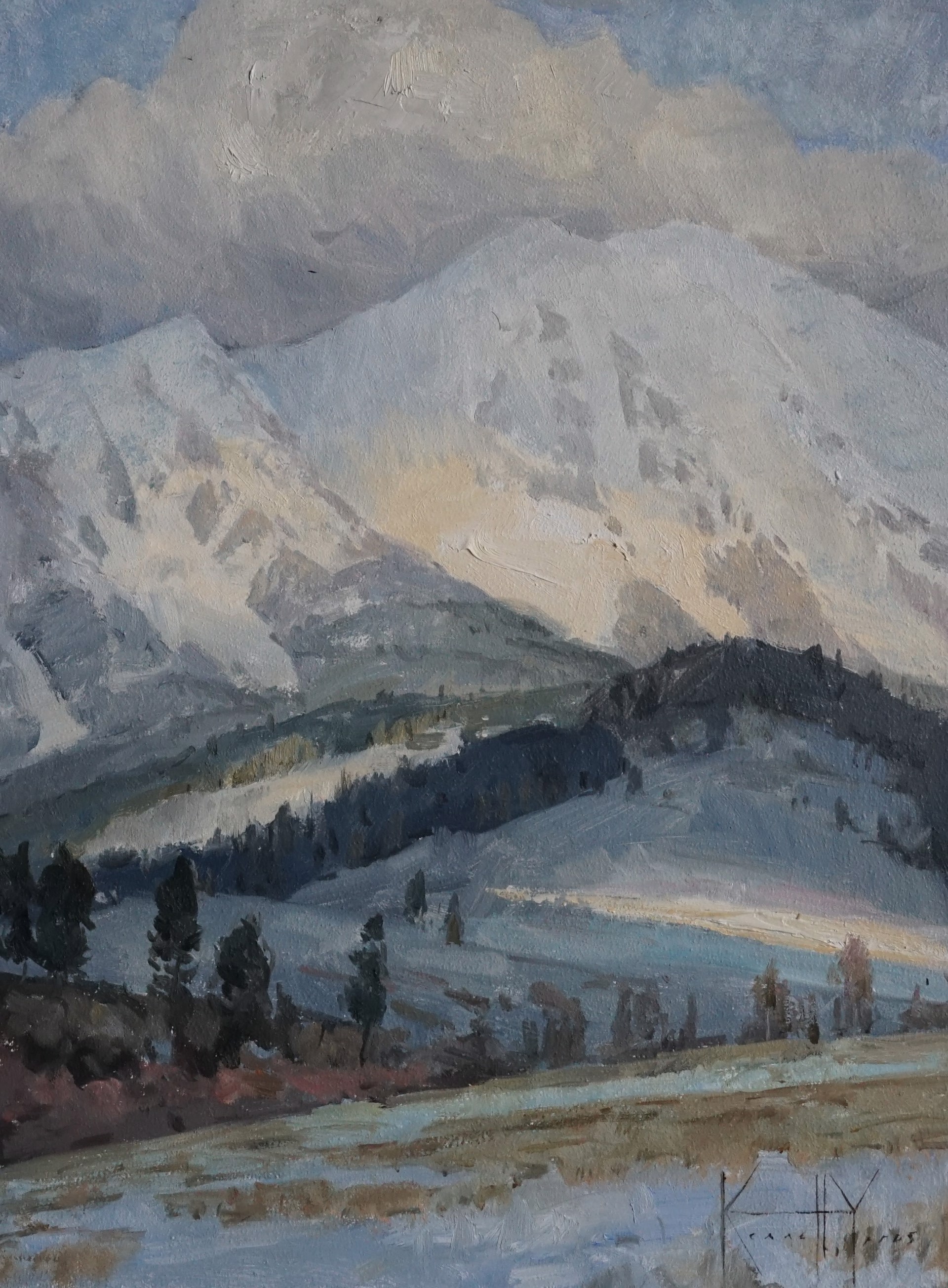 PASSING LIGHT ON BRIDGER MOUNTAINS by Kenneth Yarus