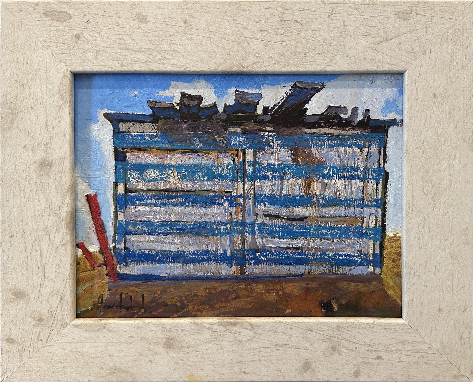 Blue Hut Study by Grant E. Wood