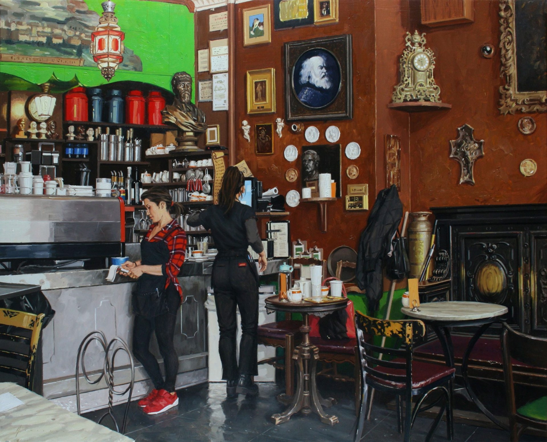 Waitresses at Caffe Reggio by Vincent Giarrano