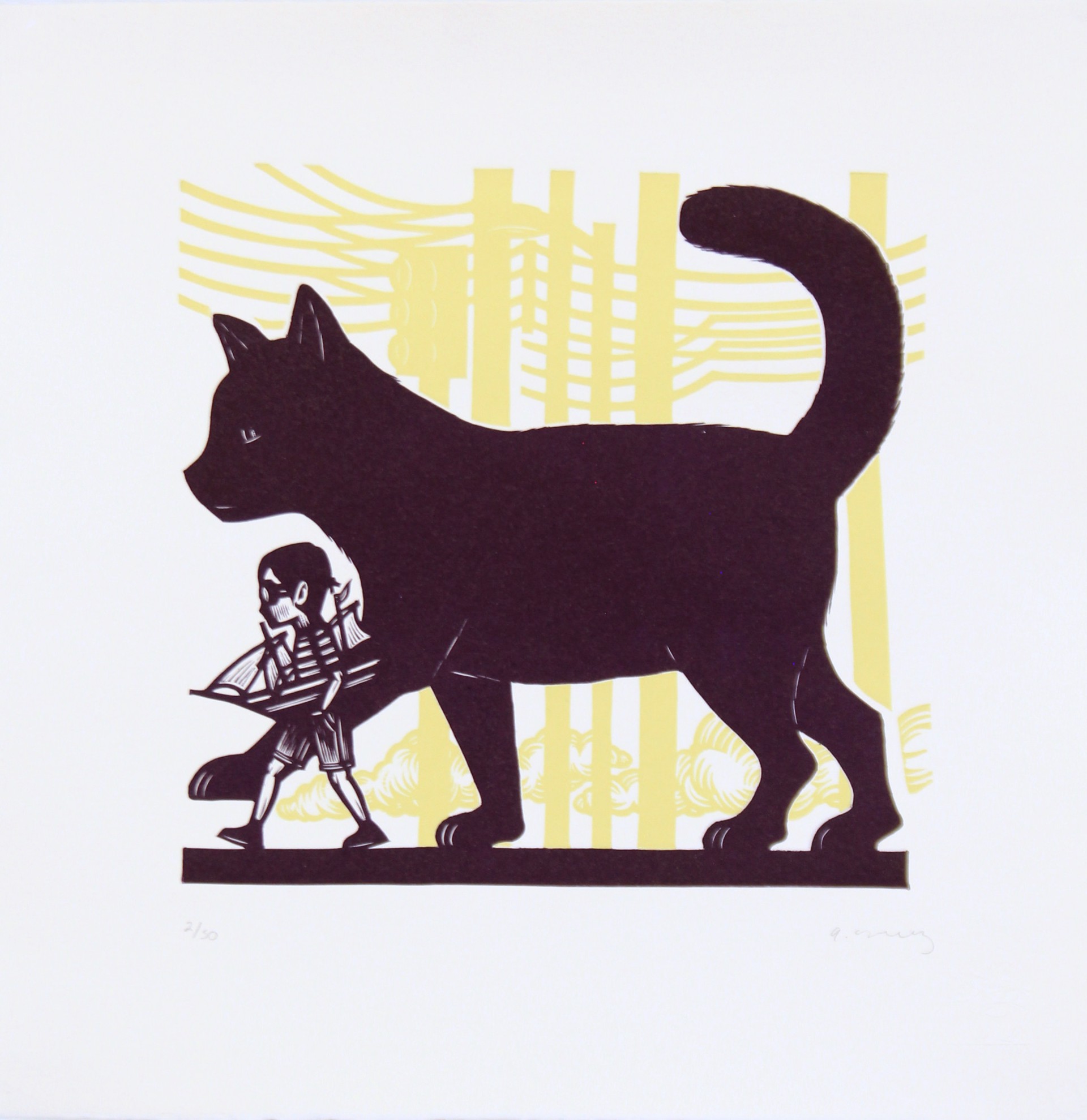 Niño y Gato by Alberto Cruz