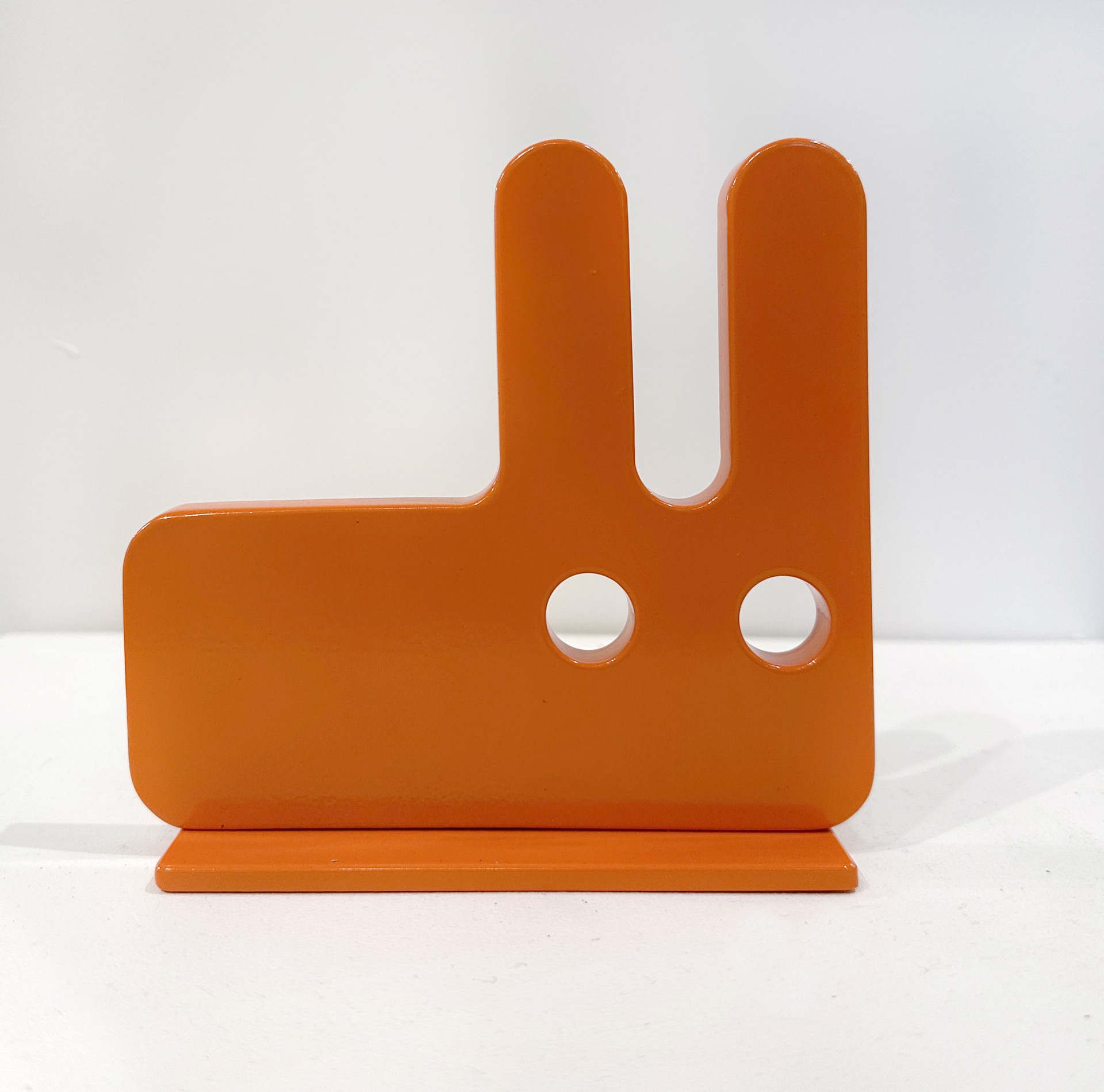 Original Aluminium Sculpture By Jeffie Brewer Featuring An Abstracted Bunny In Green Finish