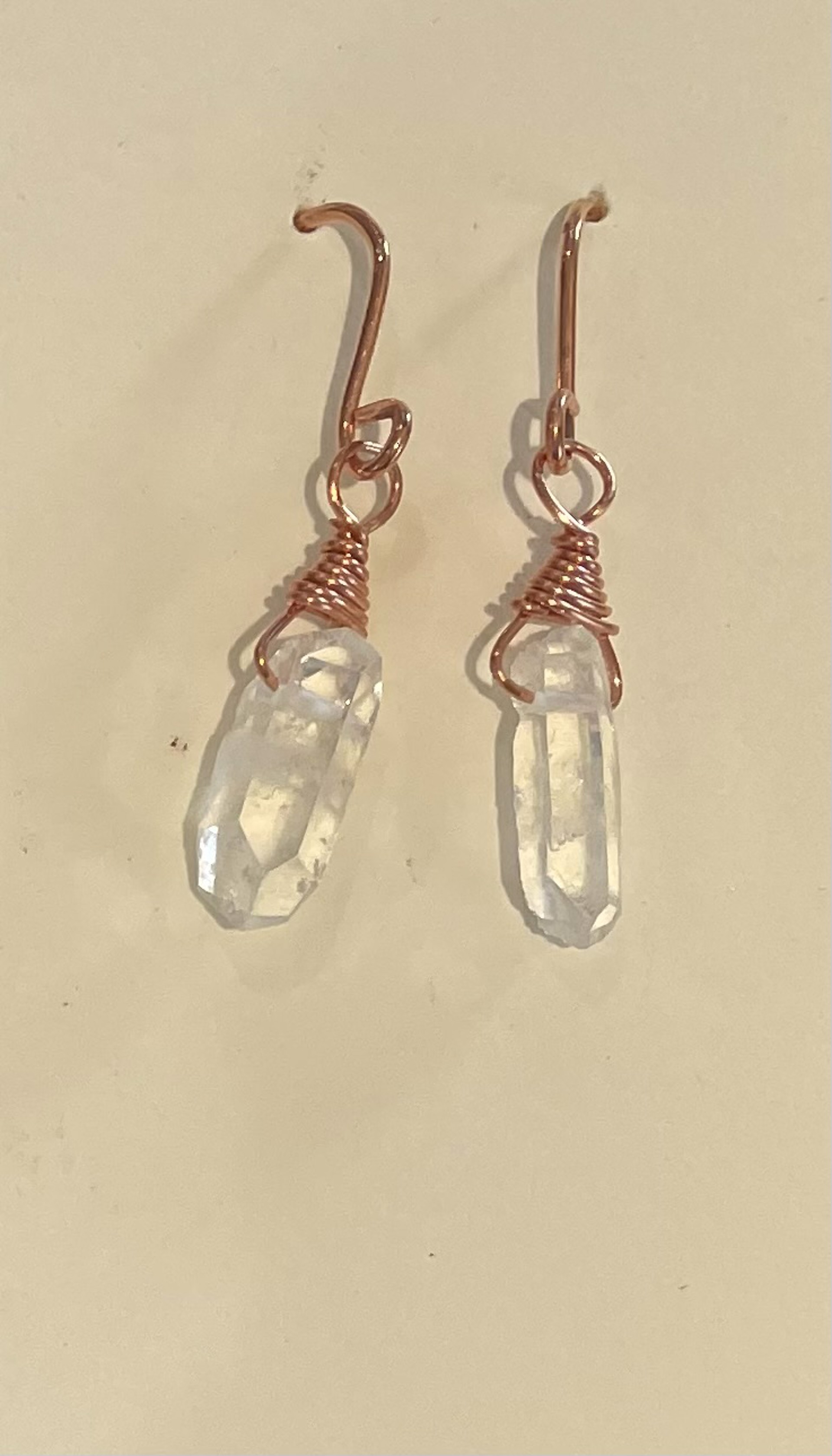 Herkimer Diamond Copper Earrings by Emelie Hebert