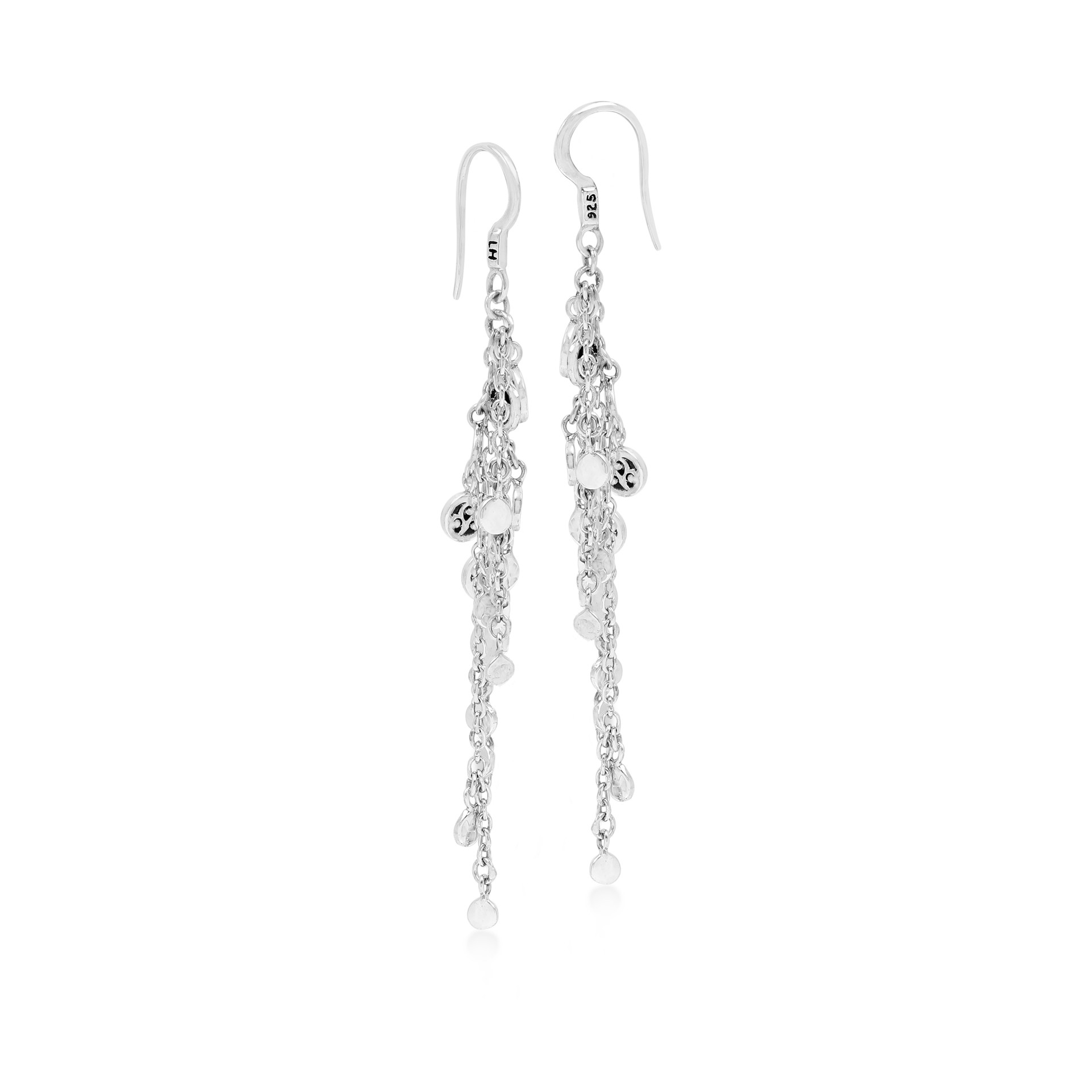 9754 Long Strand Sterling Silver Handmade Shimmer Earrings by Lois Hill