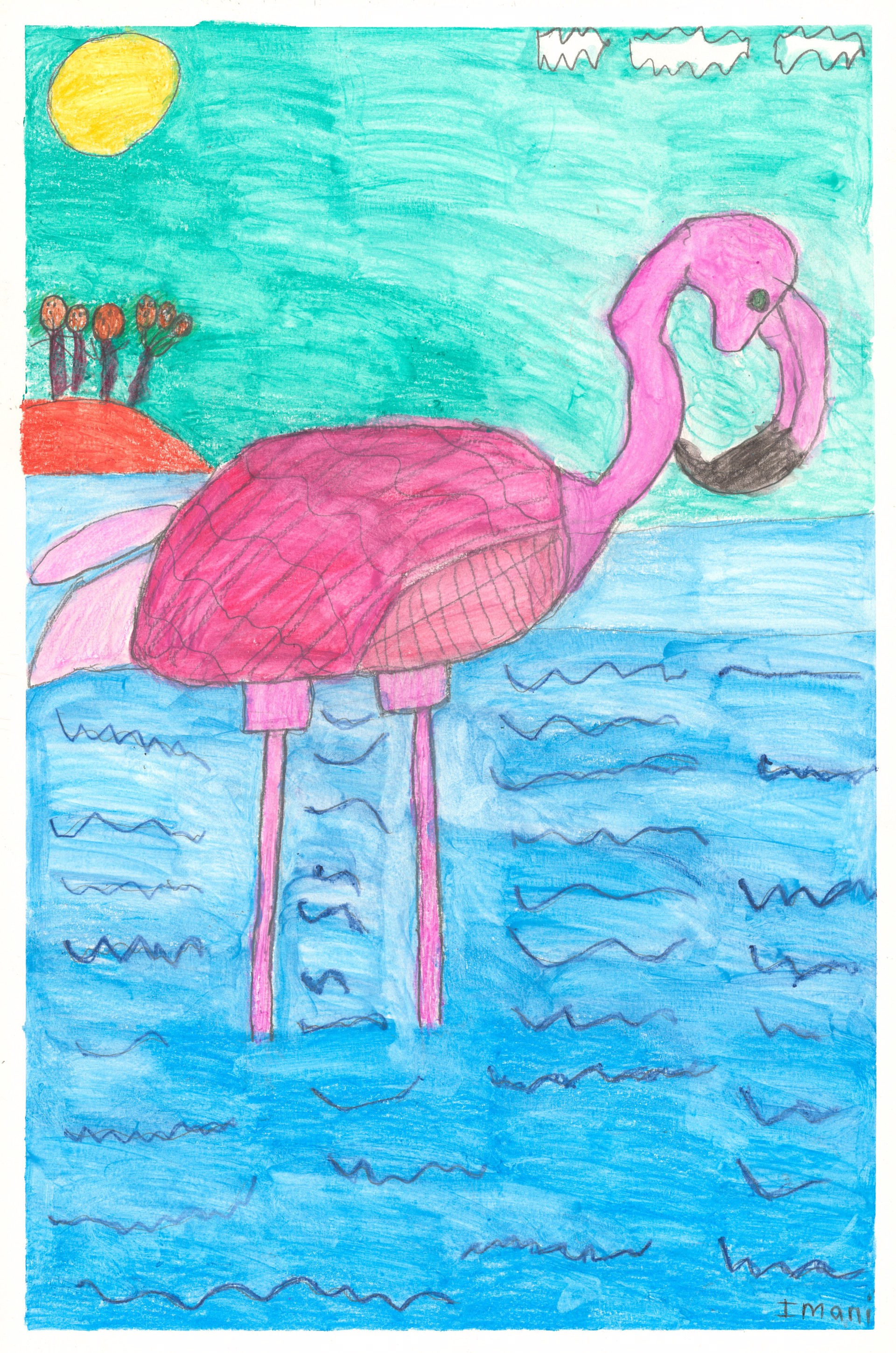 Happy Flamingo by Imani Turner