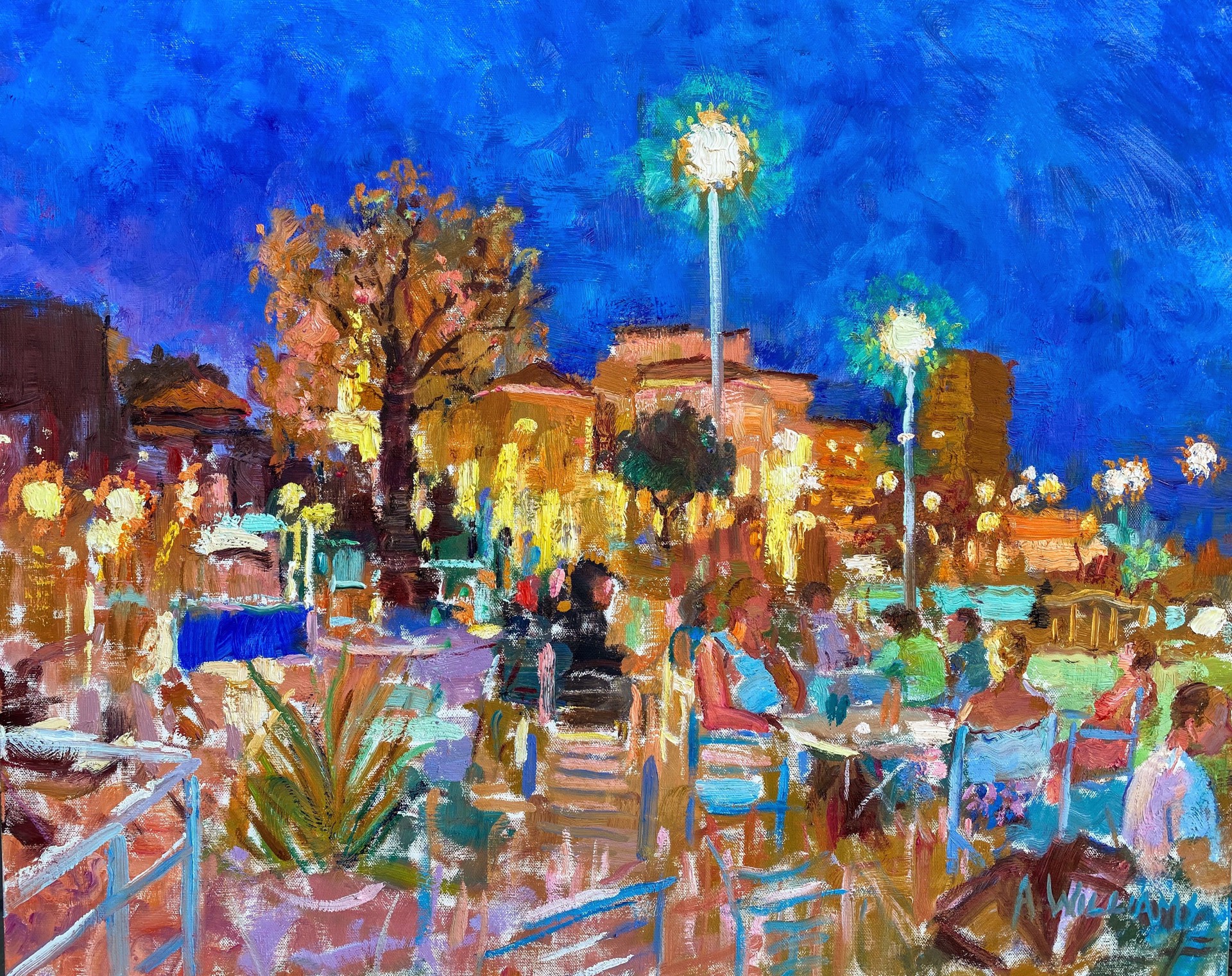 "Evening in Saint Maxime" original oil painting by Alice Williams