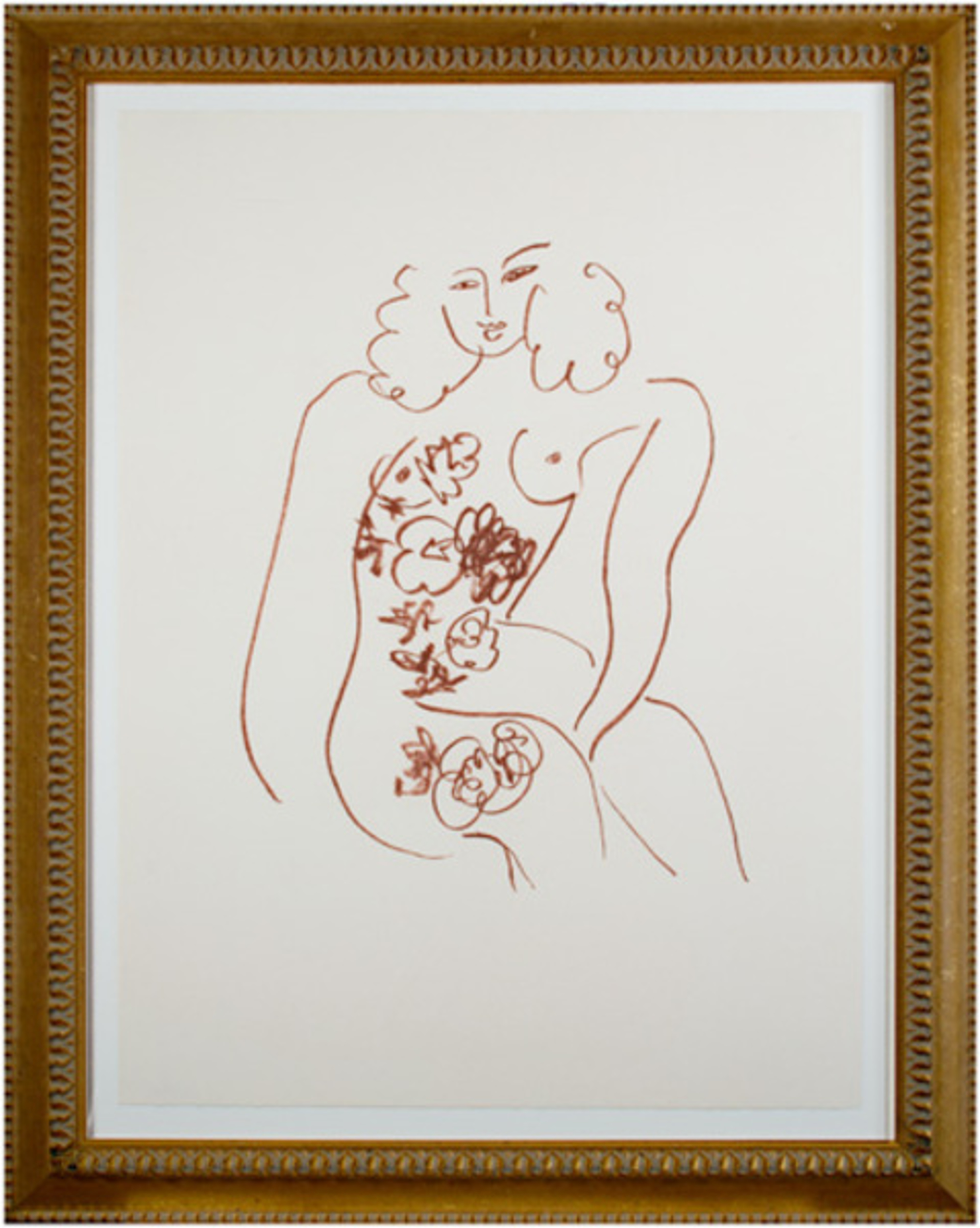 Nude w/Flowers from Florilege des Amours de Ronsard Portfolio by Henri Matisse