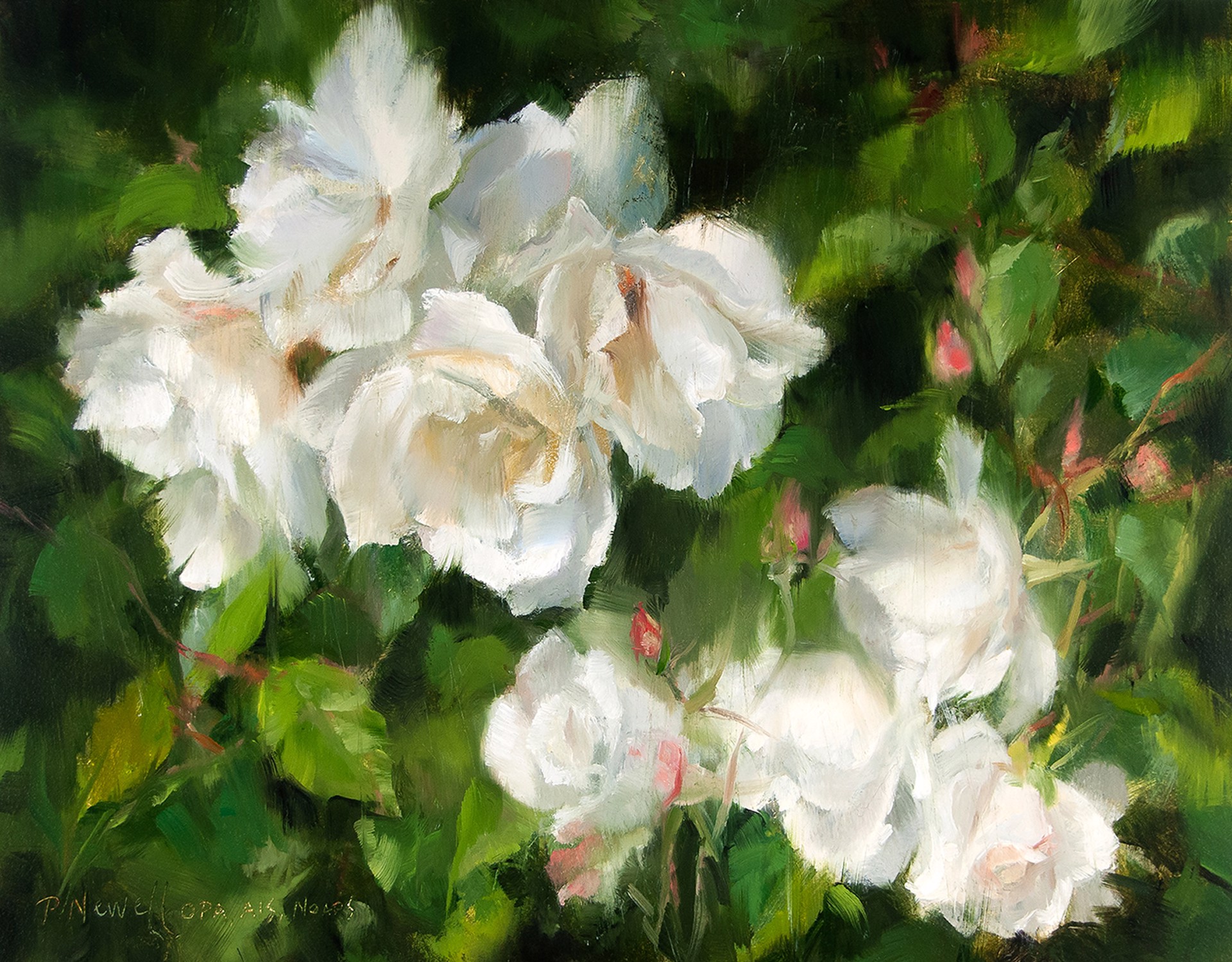 Pamela C. Newell "Rose Cascade" by Oil Painters of America