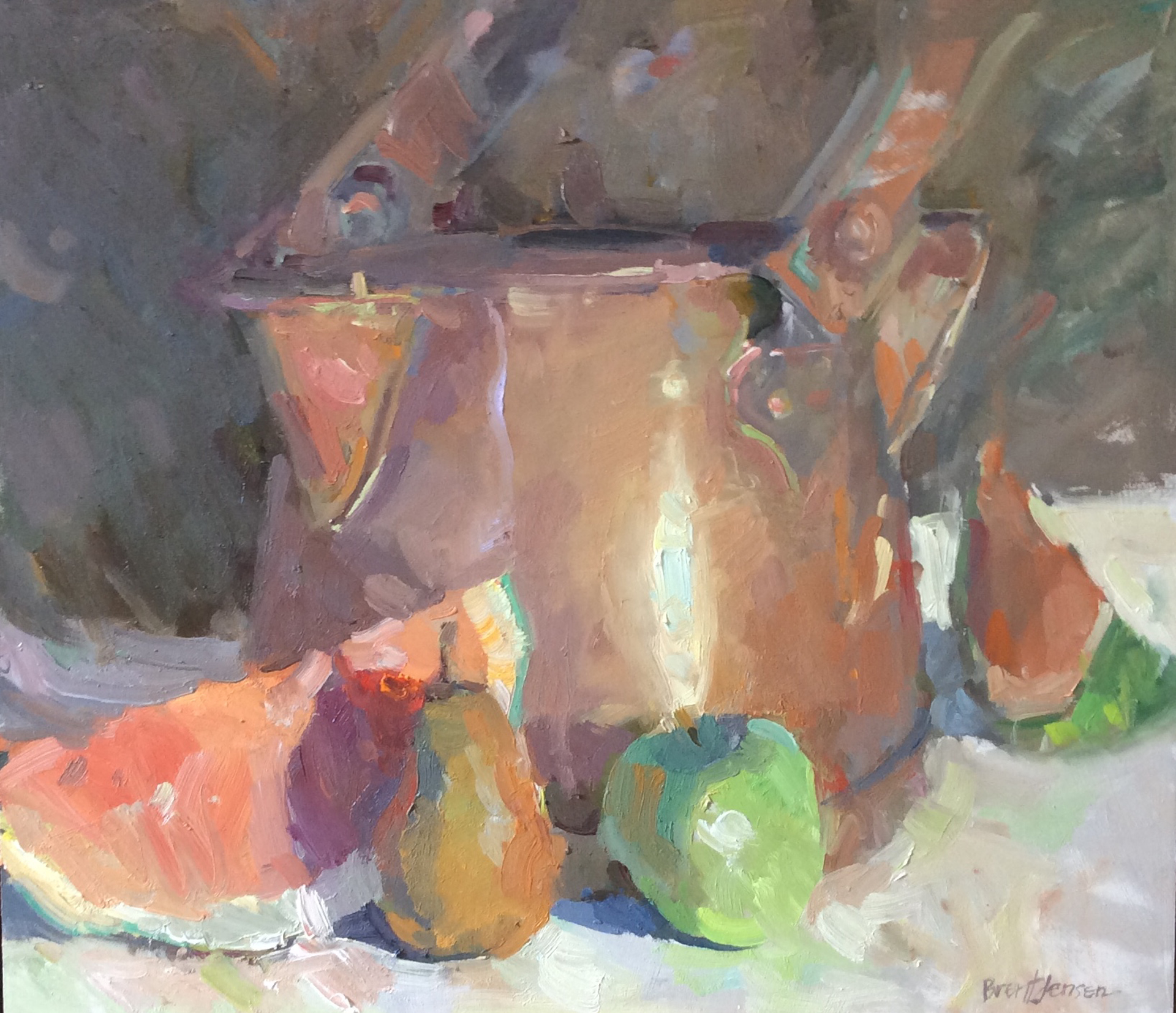 Copper Pot With Fruit by Brent Jensen