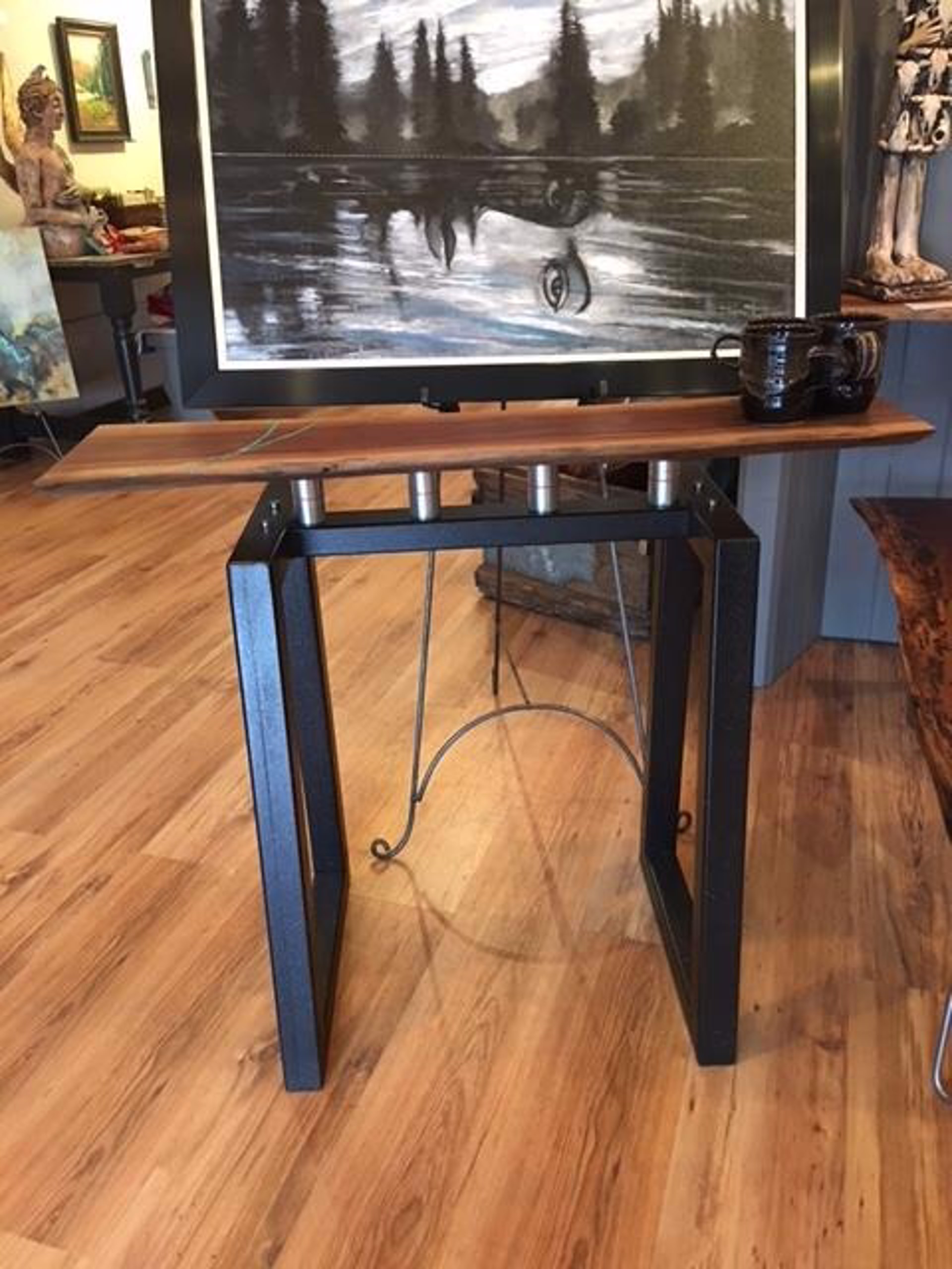 Walnut and Turquoise  Inlay Sofa Table by Kell Gallagher